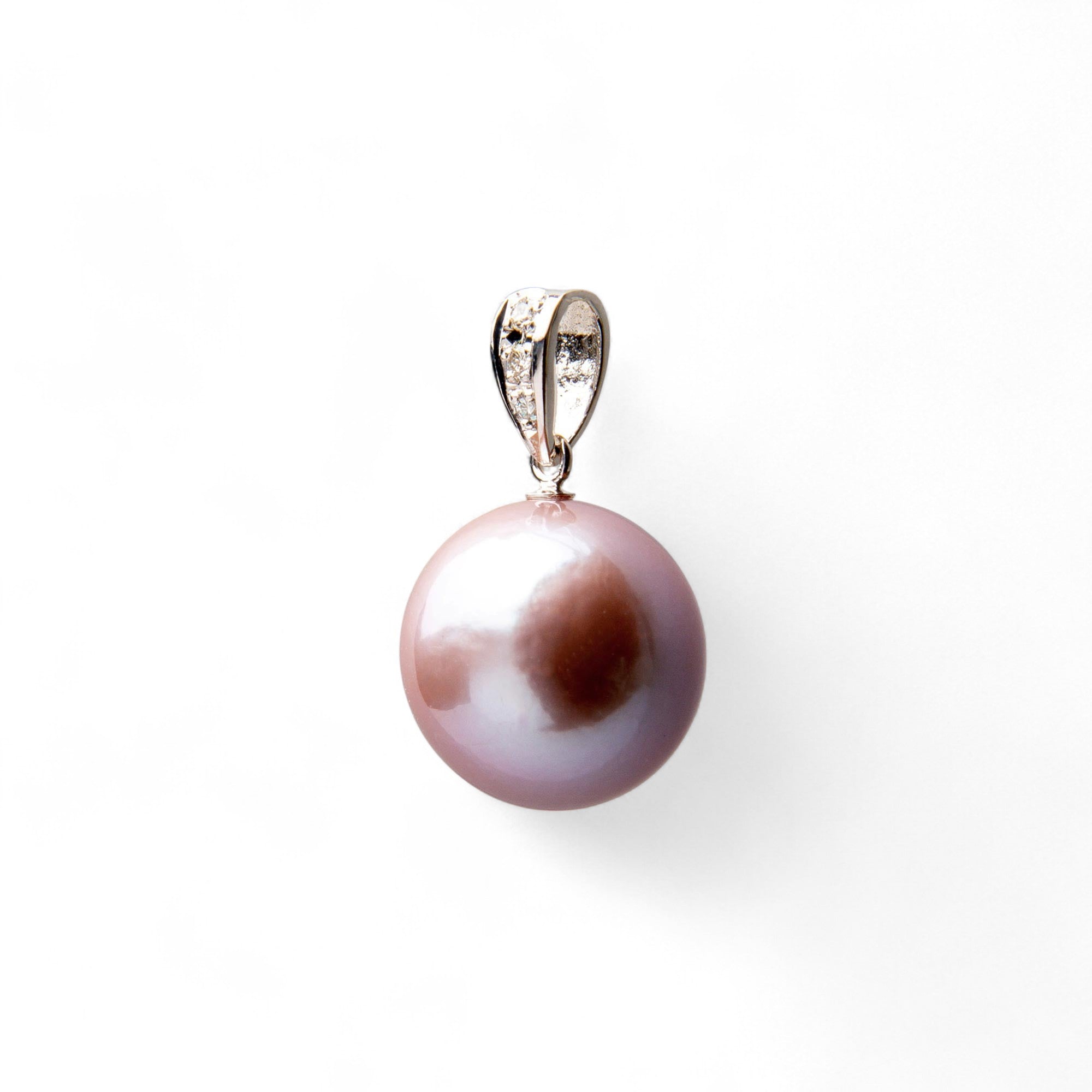 Mauvette Freshwater Pearl Pendant Top 12mmUP K18WG