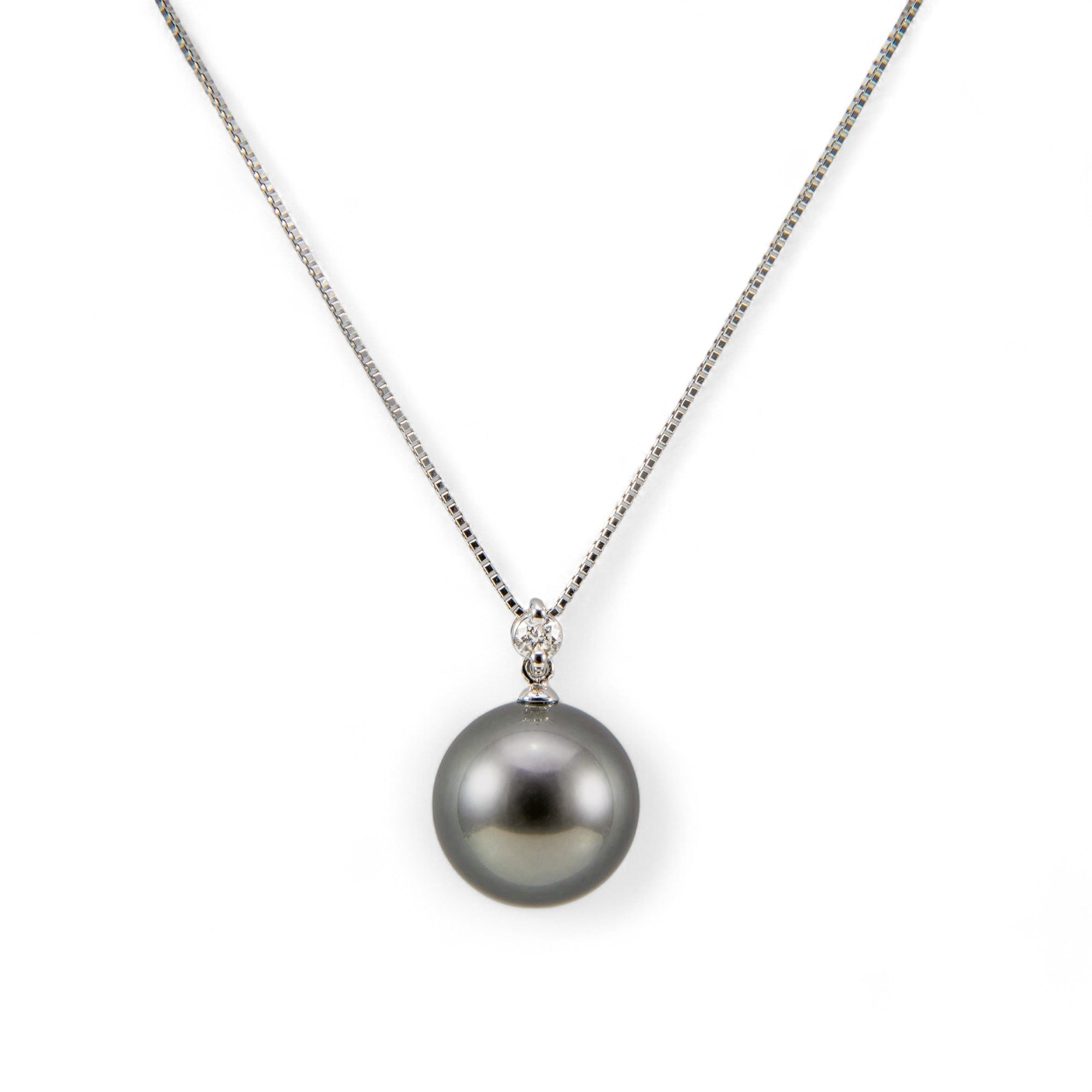 Tahitian+ Tahitian Black Pearl Pendant 11mmUP K18WG