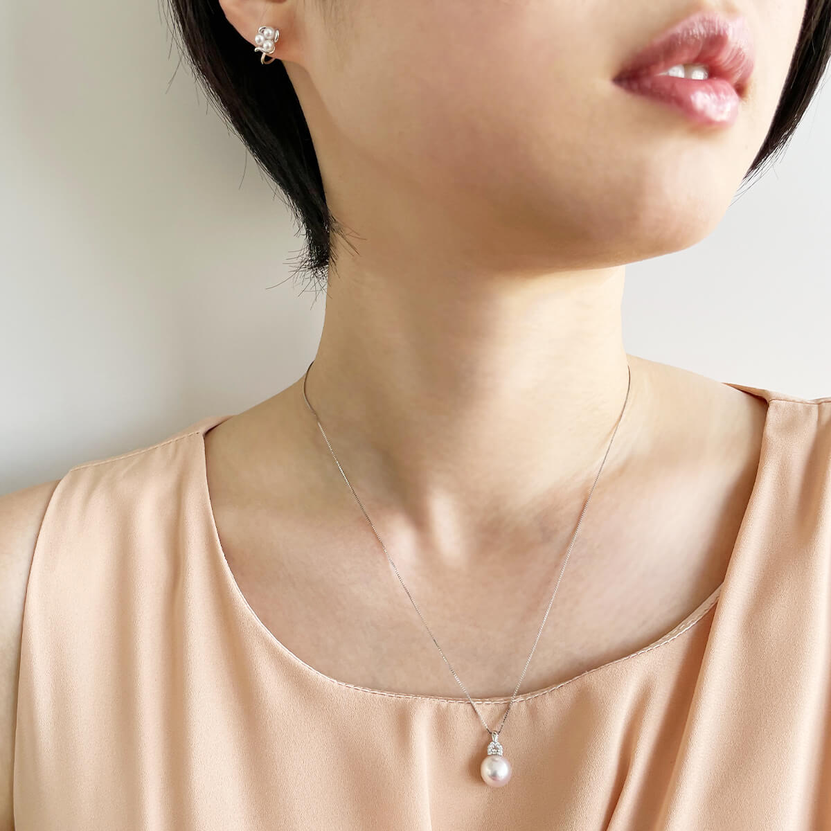 Aurora HANADAMA Akoya Pearl Pendant 9.0-9.5mm K18WG -Premium-