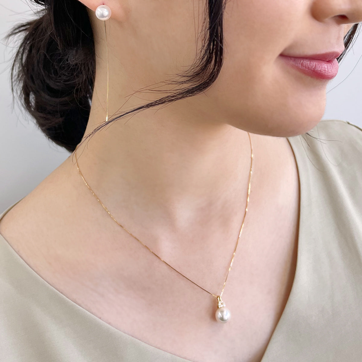 LUXE Akoya Pearl Pendant Top 9.0-9.5mm K18WG/YG