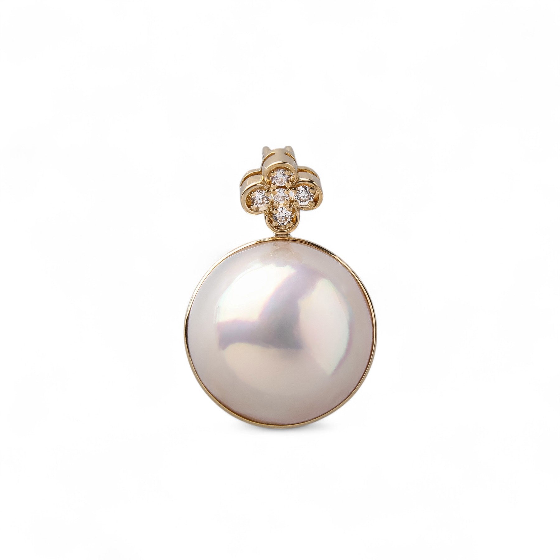 Mabe Pearl Pendant Top 14mm UP K18YG