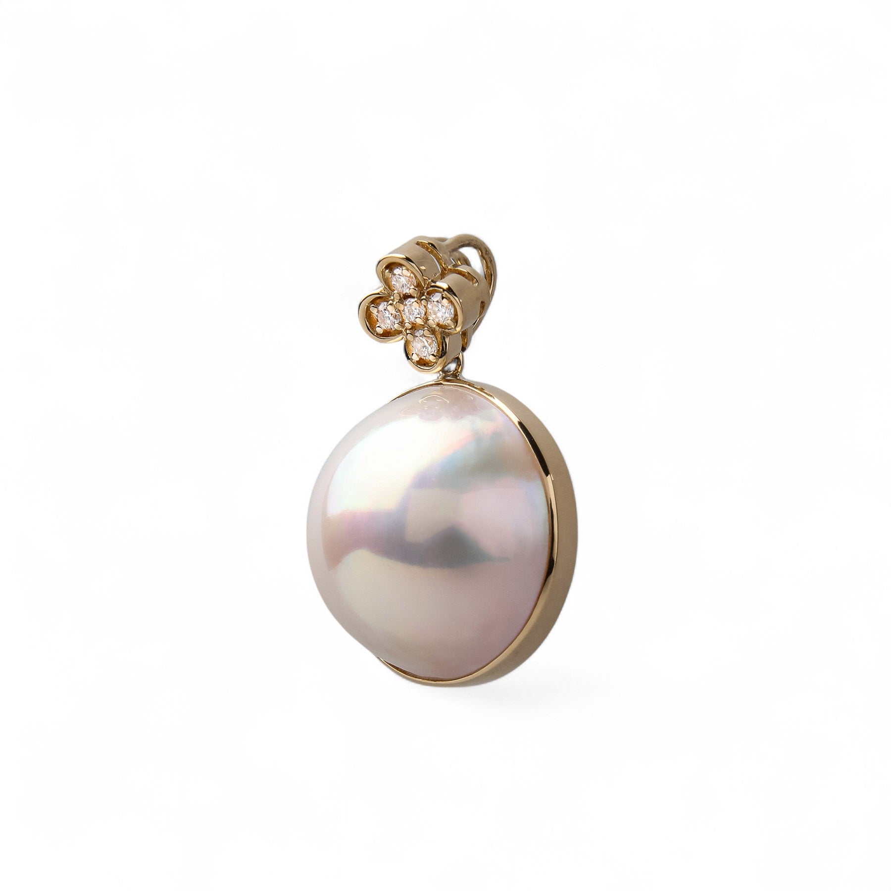 Mabe Pearl Pendant Top 14mm UP K18YG