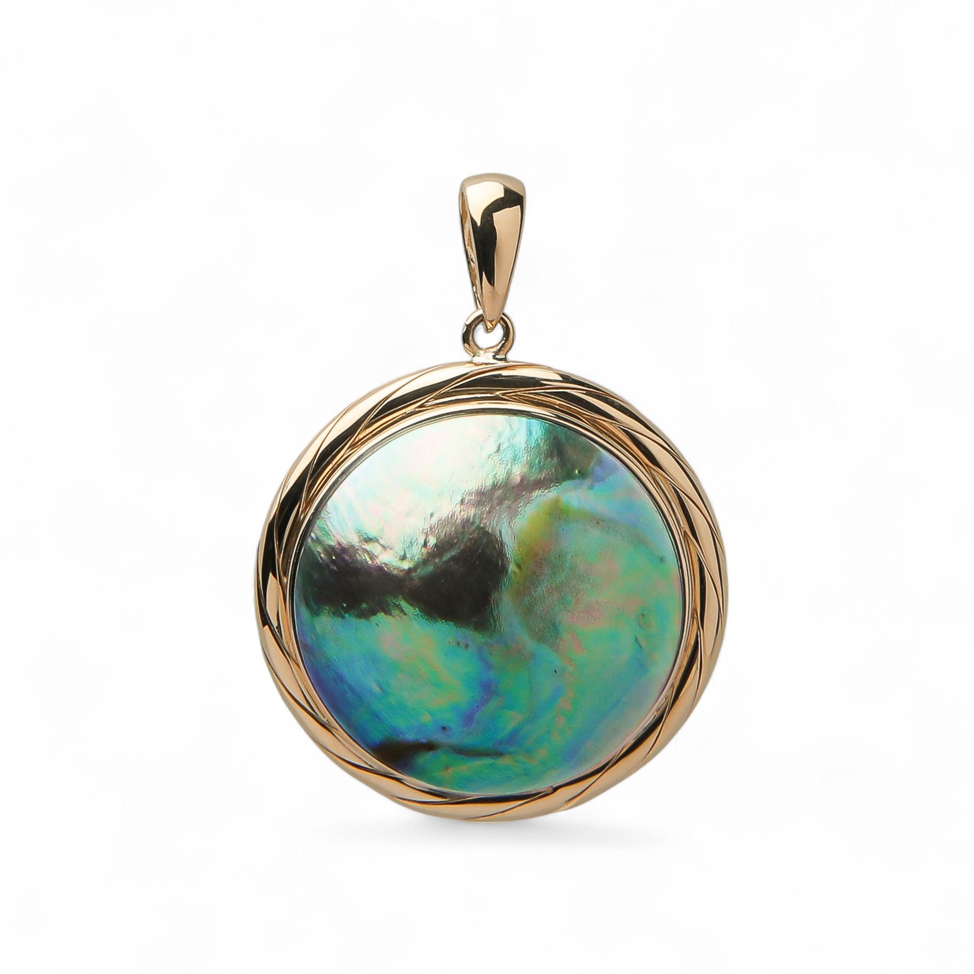 Abalone Pearl Pendant Top 16mm UP K18YG
