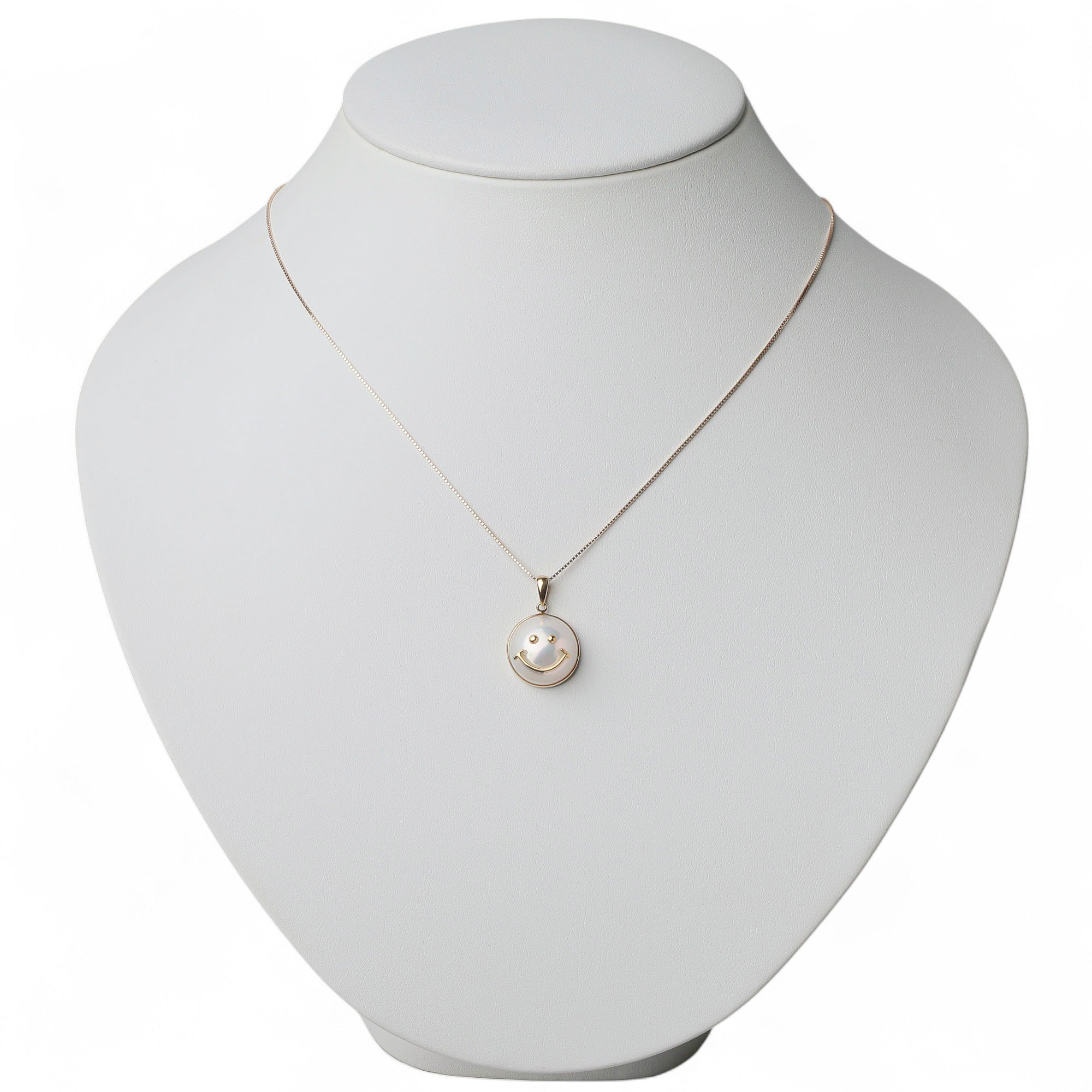 Mabe Pearl Smile Pendant Top 14mmUP K18YG Aurora White