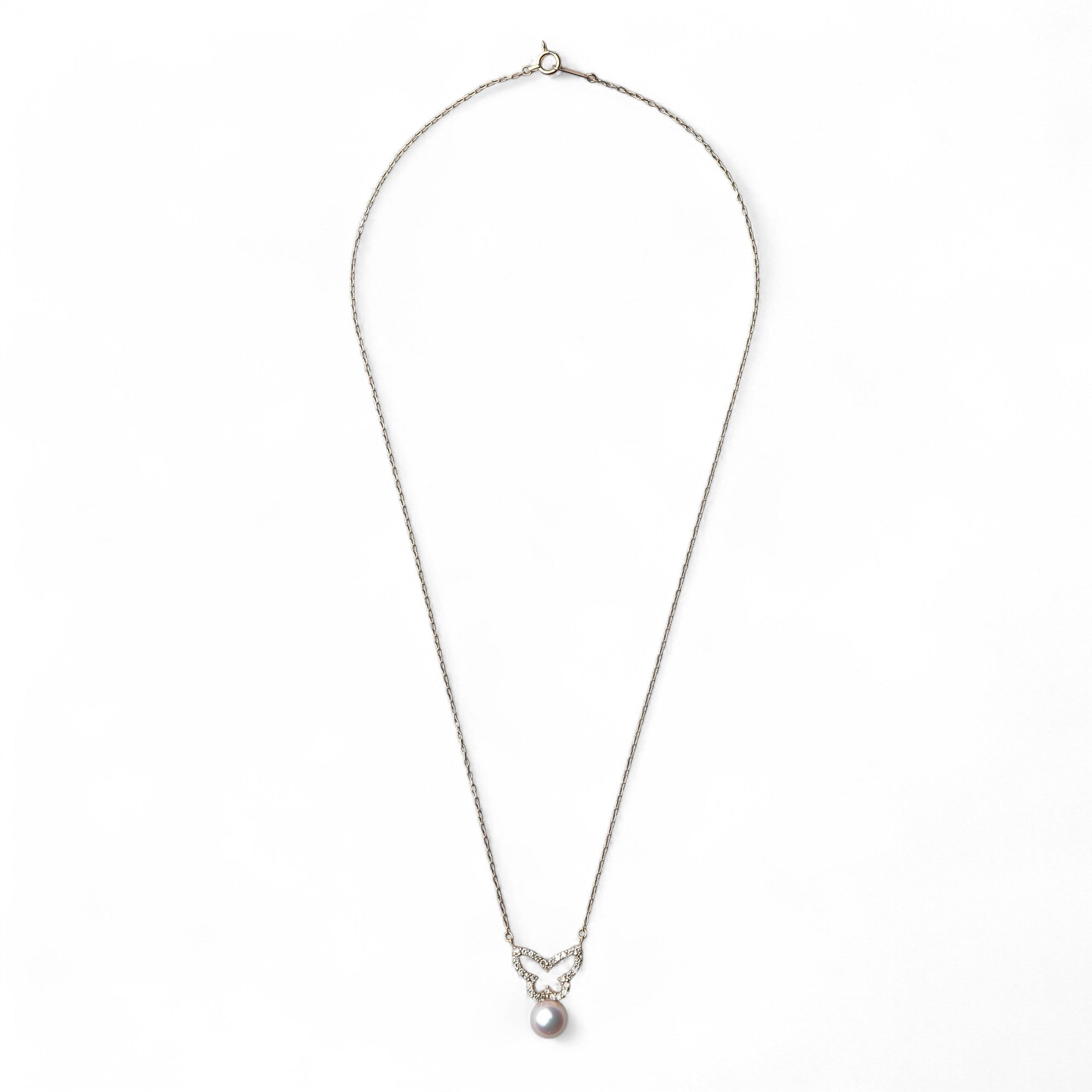 petit amie Akoya Pearl Butterfly Pendant 7.5-8.0mm K18YG