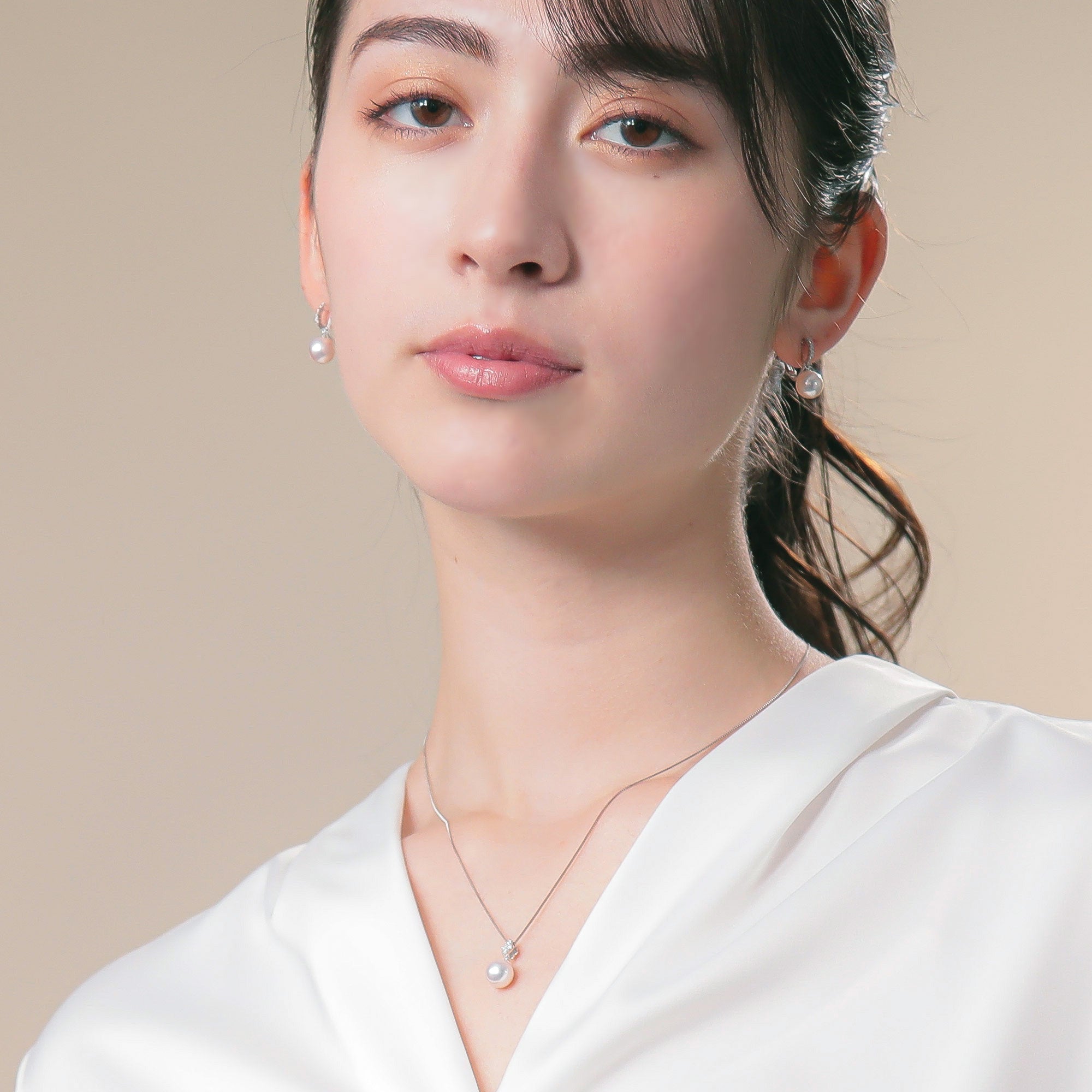 HANADAMA Akoya Pearl Clip-on Earrings 8.0-8.5mm K18WG -Premium-