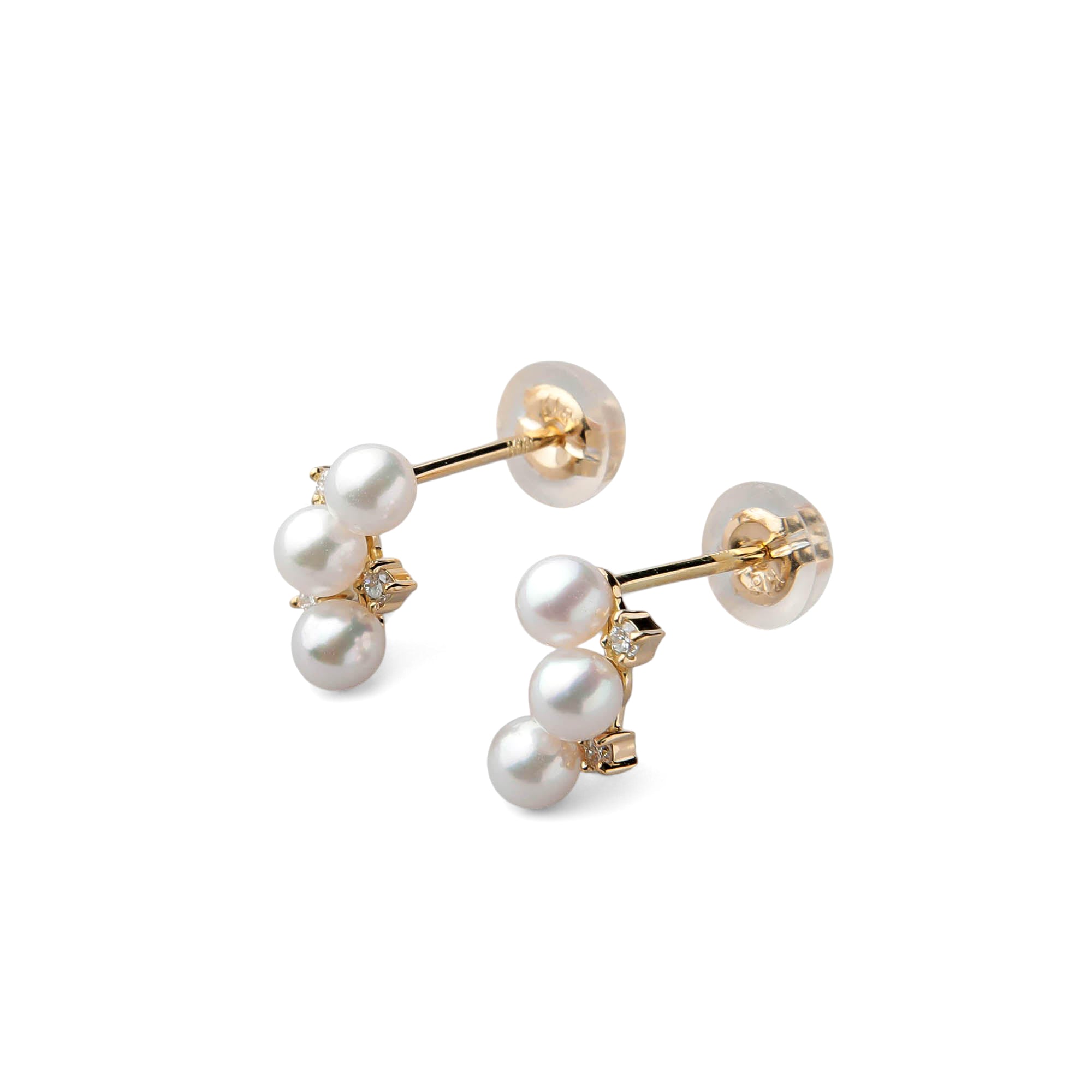 Petit Claire Akoya Pearl Earrings 3.0-3.5mm K18YG