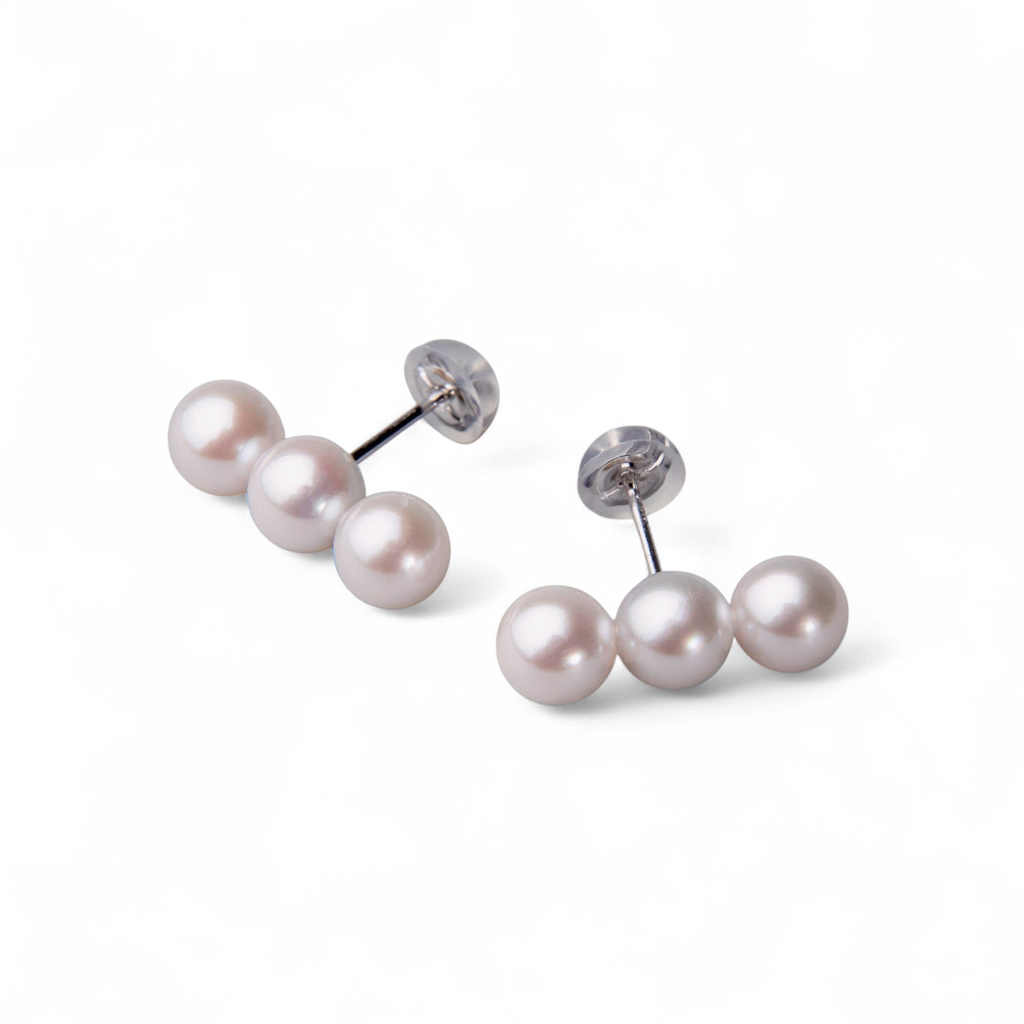 Carina Akoya Pearl Triple Earrings 5.0-6.0mm K14WG/K18YG