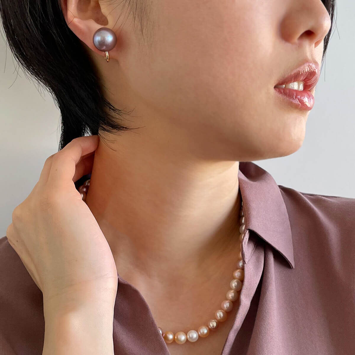 Mauvette Freshwater Pearl Clip-on Earrings 12mmUP K18YG