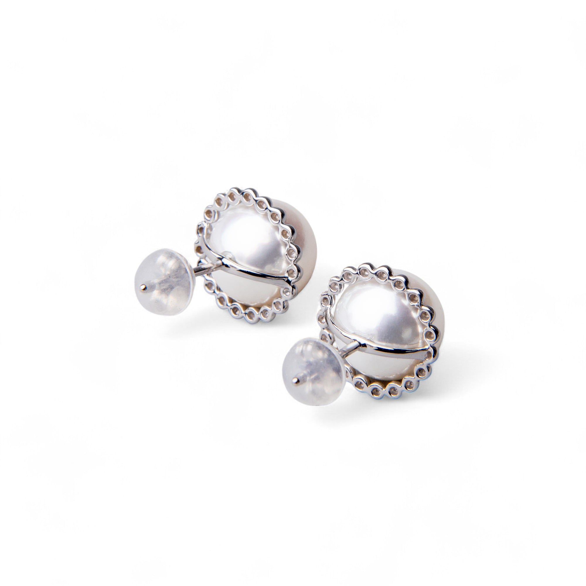LUXE Akoya Pearl Earrings 9.0-9.5mm K18WG/K18YG