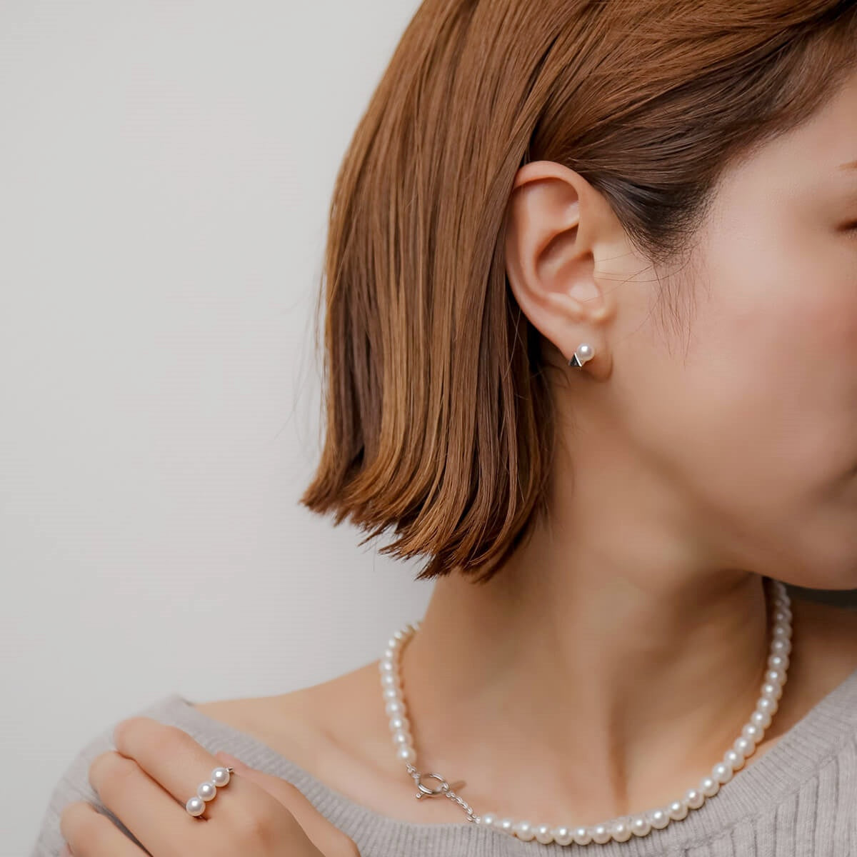 Carina Akoya Pearl Earrings 5.5-6.0mm K10WG