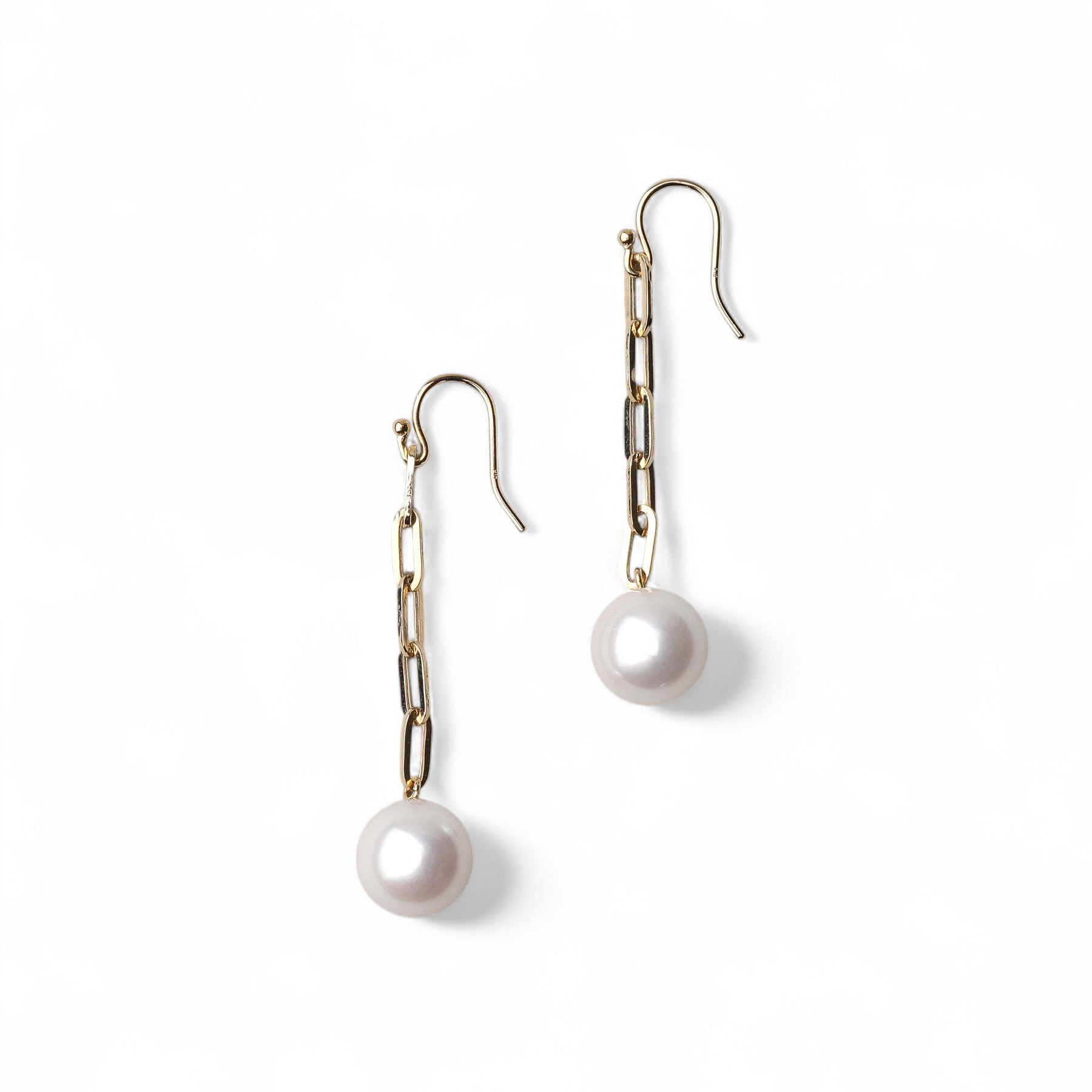 LUXE Akoya Pearl Chain Earrings 9.0-9.5mm K18YG