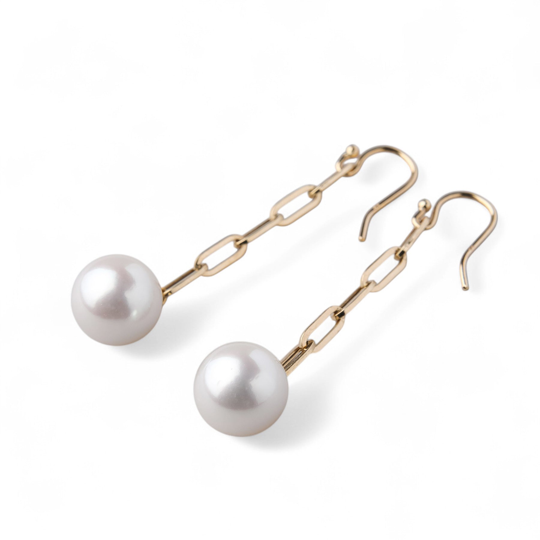 LUXE Akoya Pearl Chain Earrings 9.0-9.5mm K18YG
