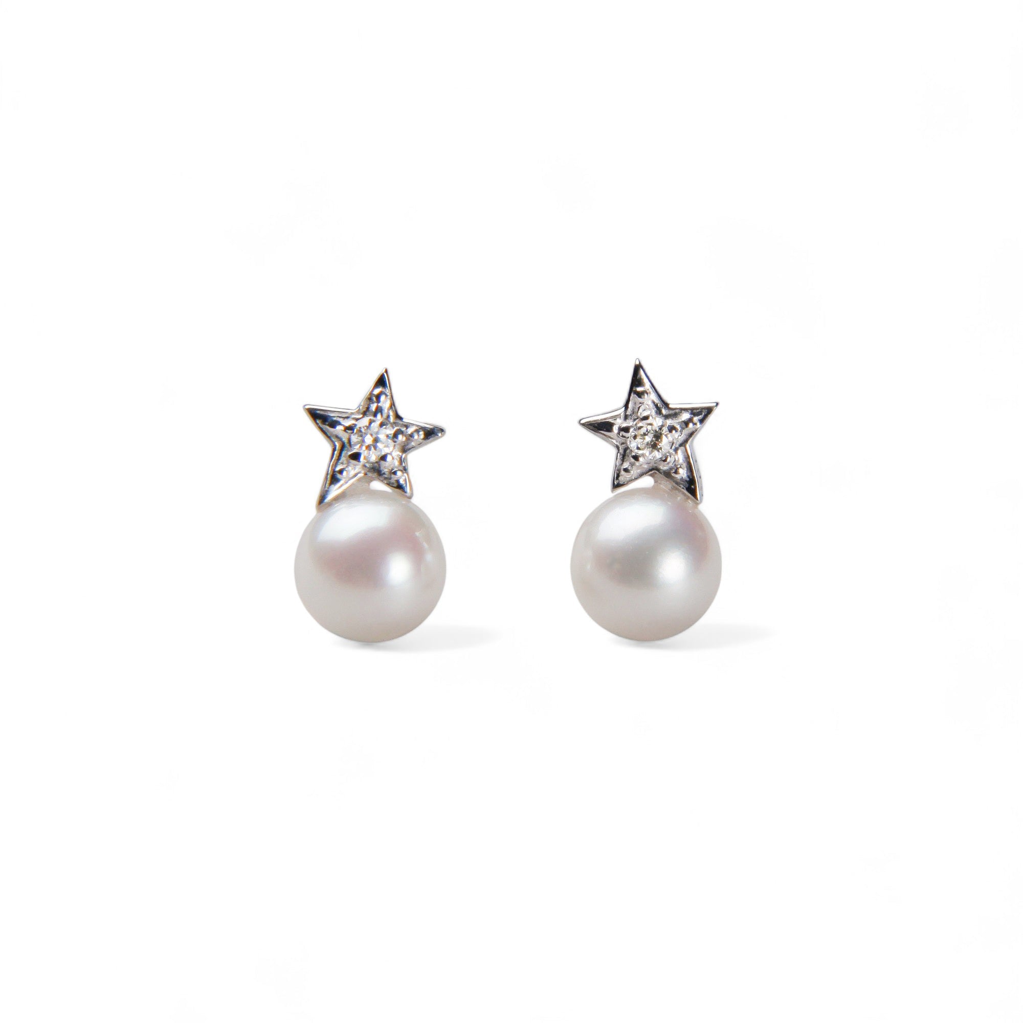 Petit Claire 阿古屋珍珠耳環<br>4.5-5.0mm K18WG 星光