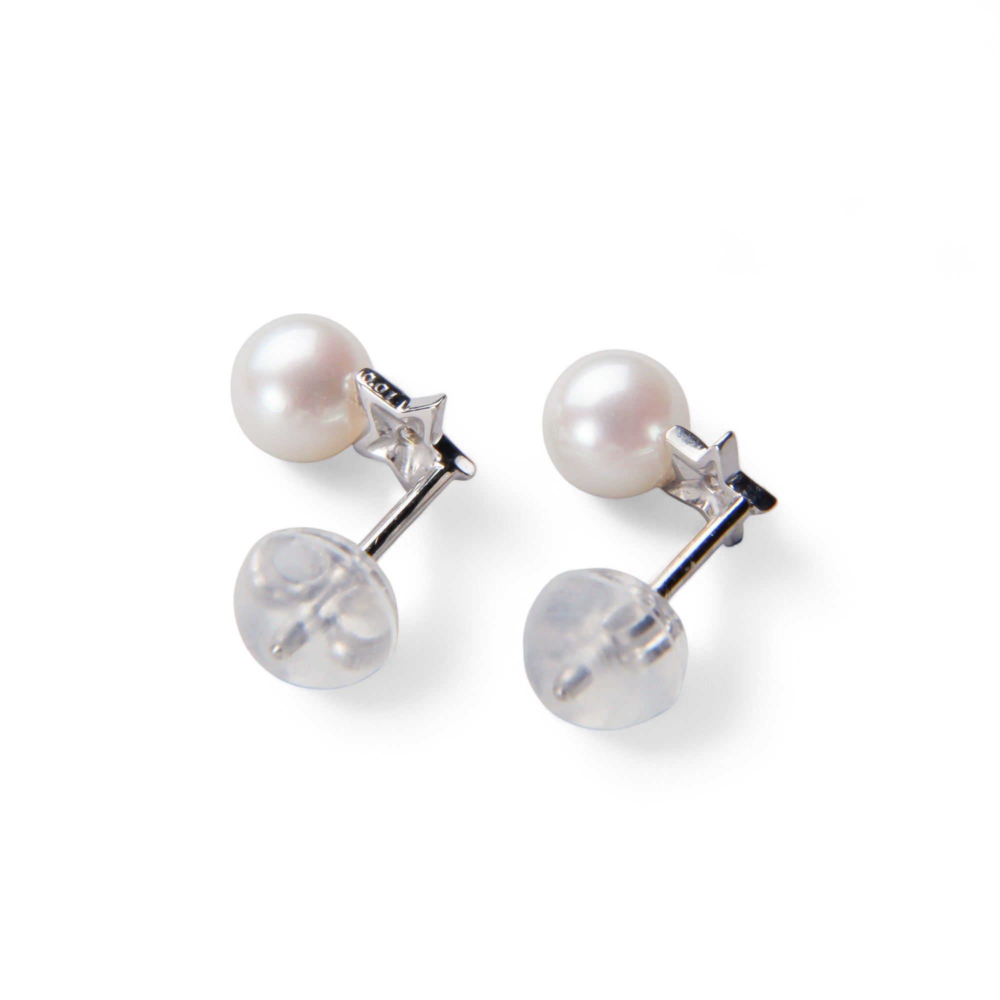 Petit Claire Akoya Pearl Earrings 4.5-5.0mm K18WG Star