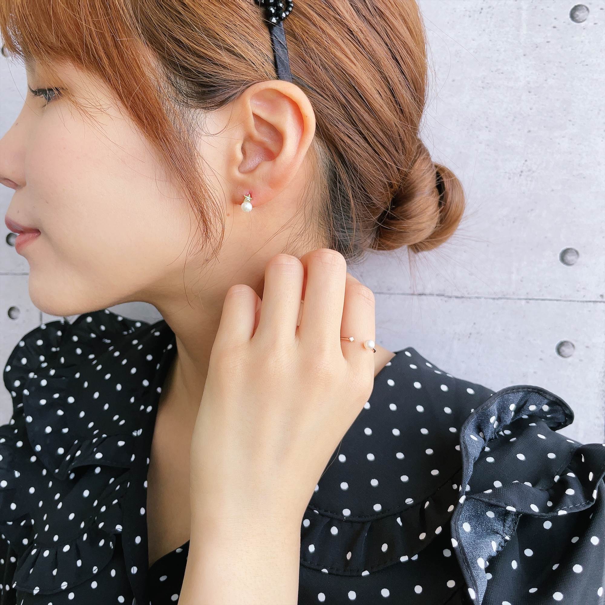 Petit Claire 阿古屋珍珠耳環<br>4.5-5.0mm K18YG星光