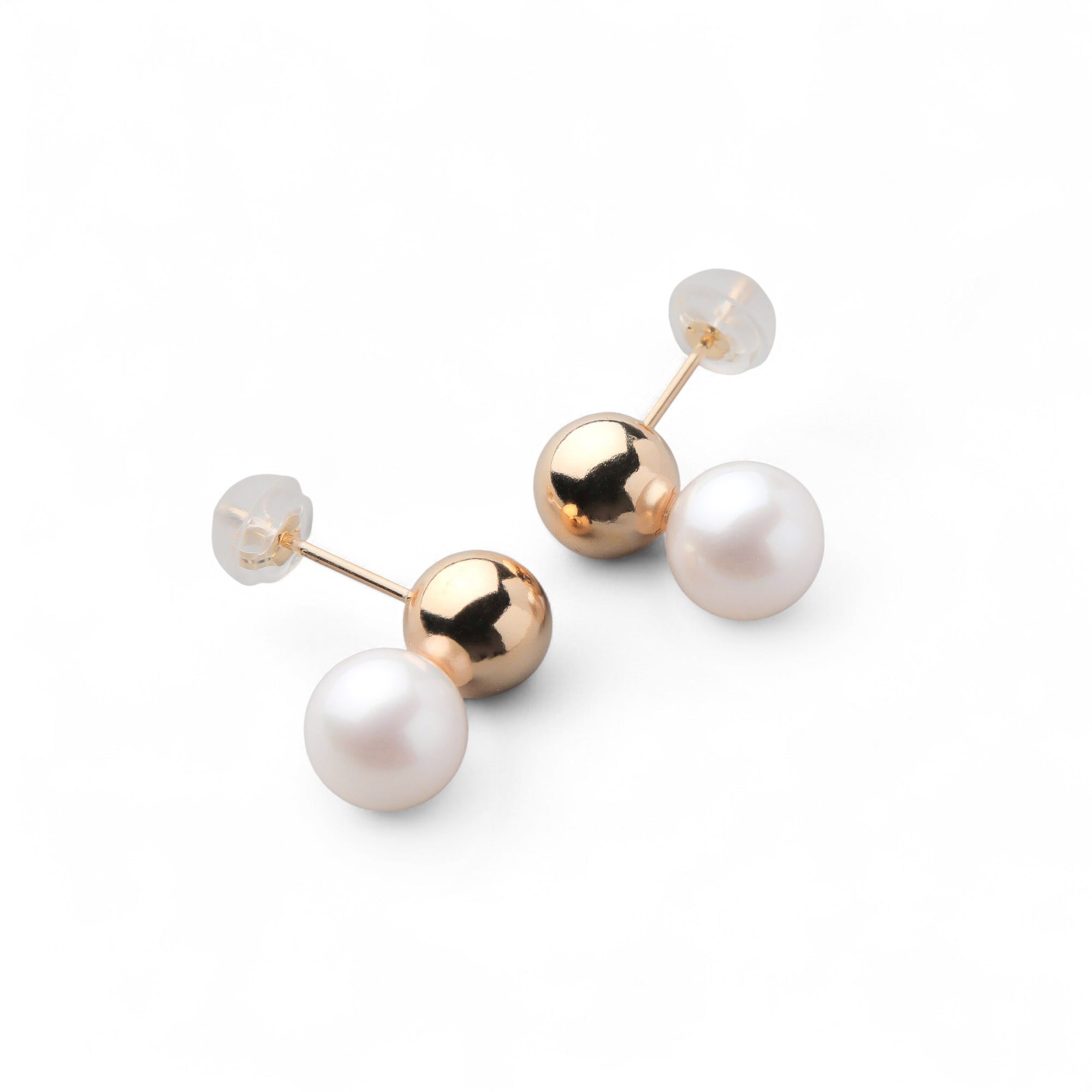 BonBon Akoya Pearl Earrings 7.0-7.5mm Metal Ball K18YG