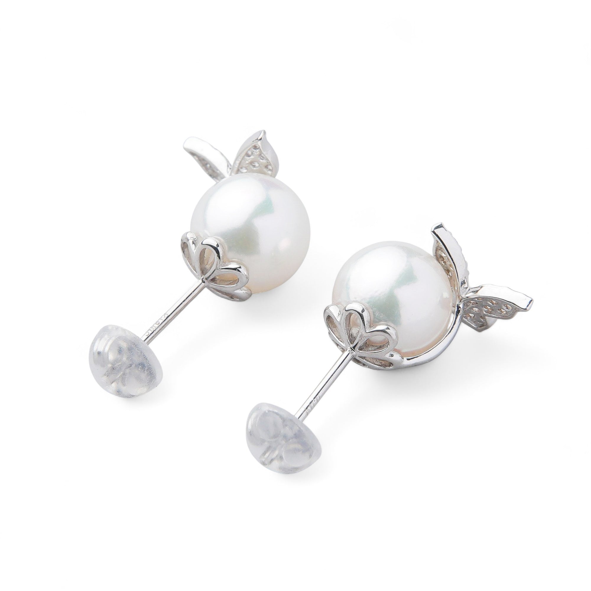 petit amie Akoya Pearl Butterfly Earrings 7.5-8.0mm K18WG
