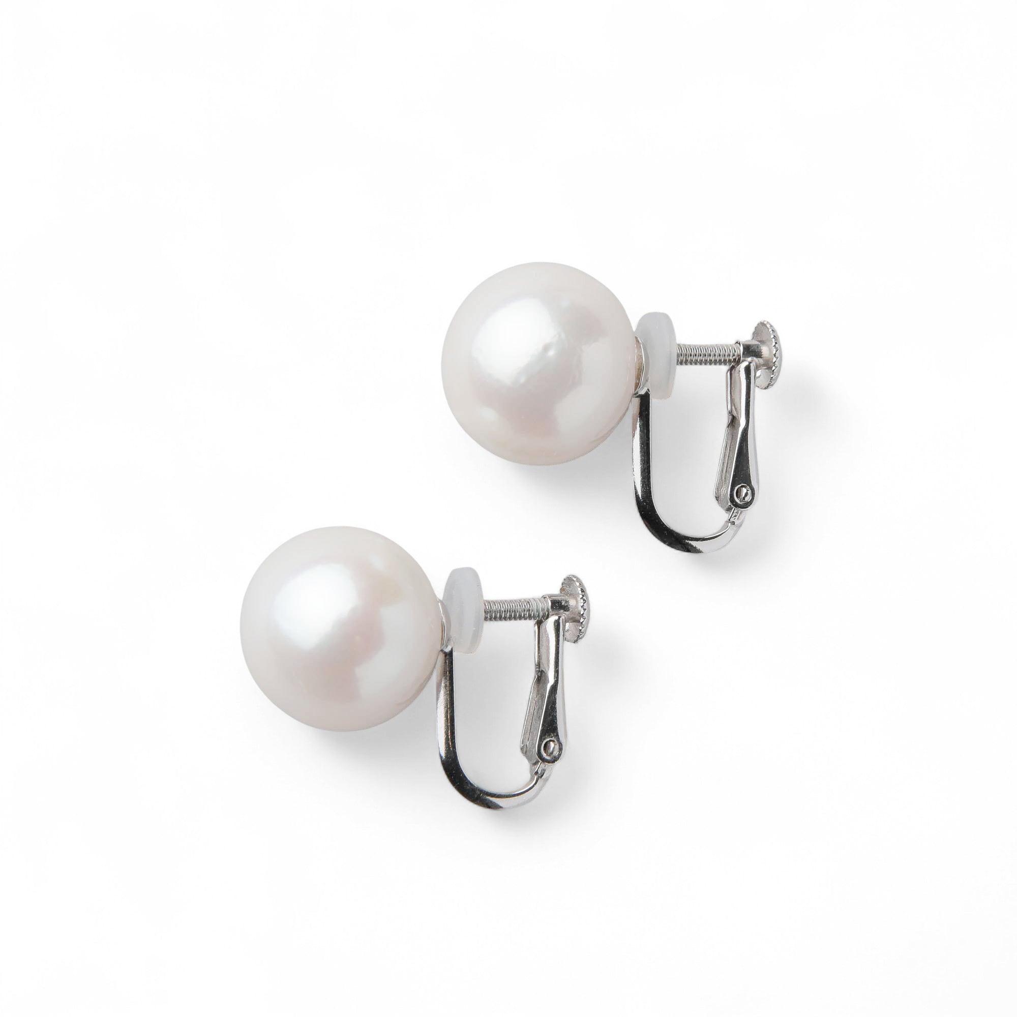 Freshwater Pearl (Nucleated) Pierced Earrings/Earrings 11mm UP PT900/SV925