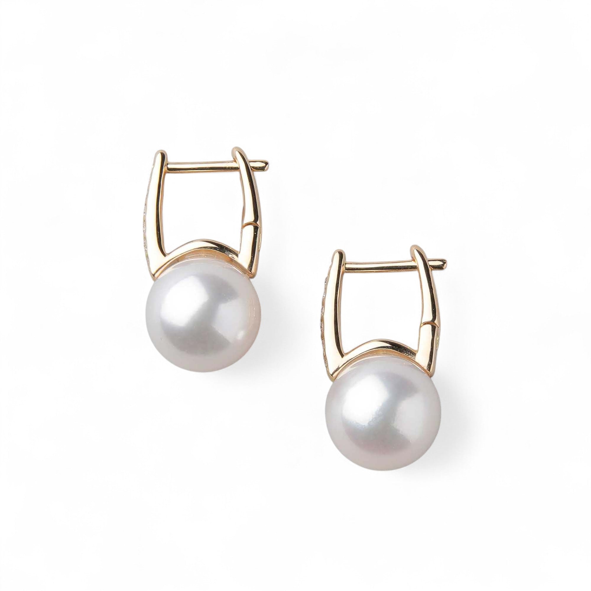 LUXE Akoya Pearl Earrings 8.5-9.0mm K18YG