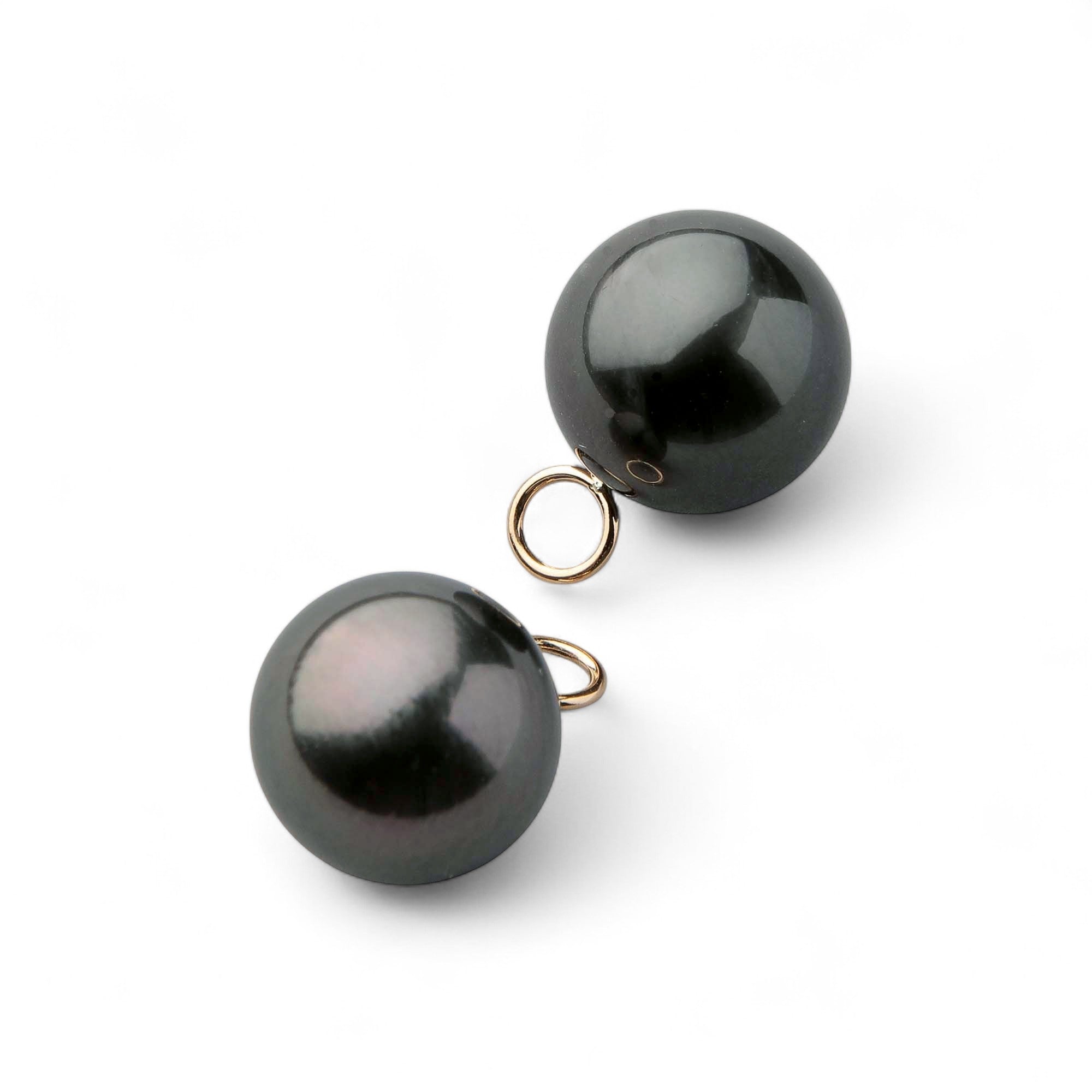 Tahitian+ Tahitian Black Pearl Hoop Earrings 11mmUP K18YG