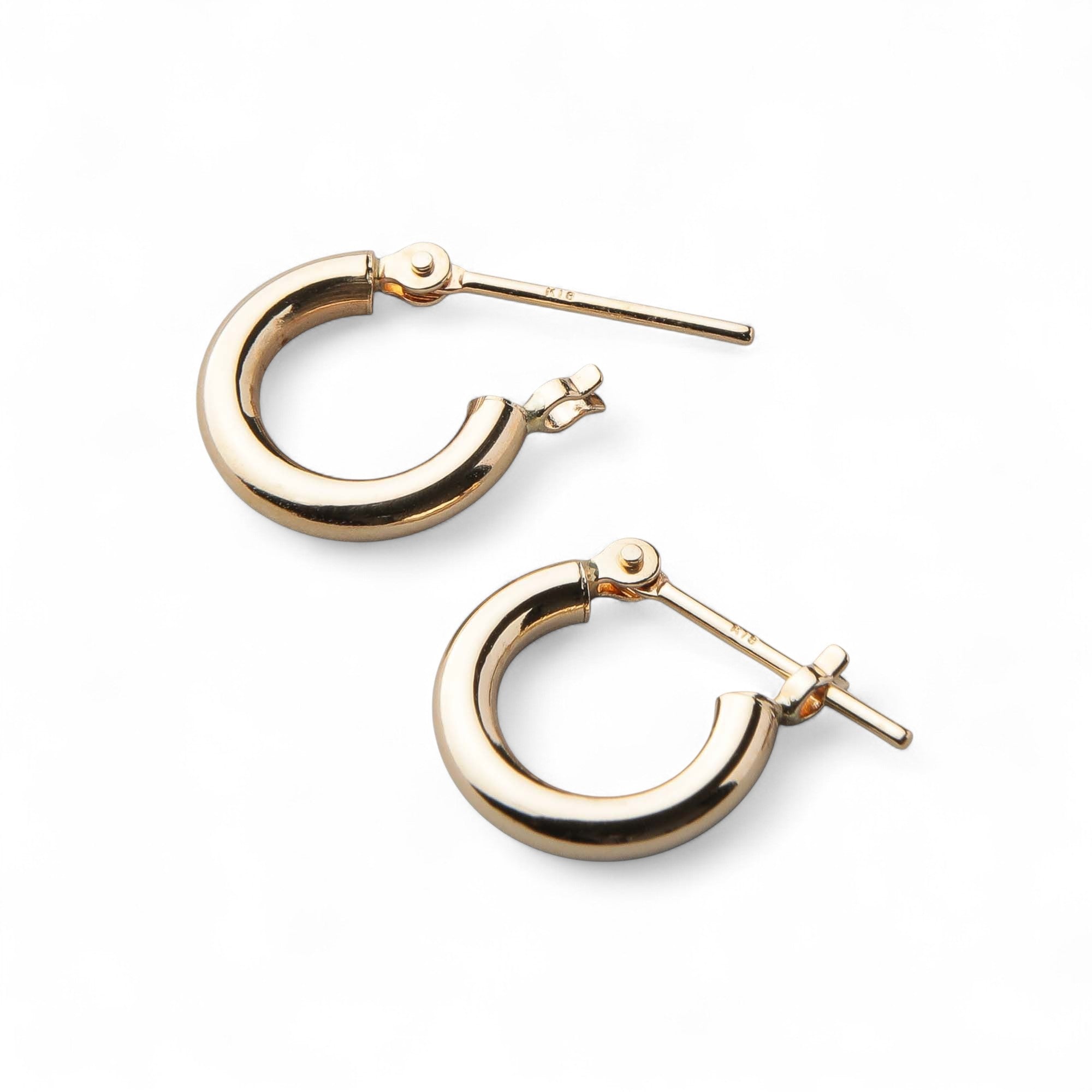 Tahitian+ Tahitian Black Pearl Hoop Earrings 11mmUP K18YG