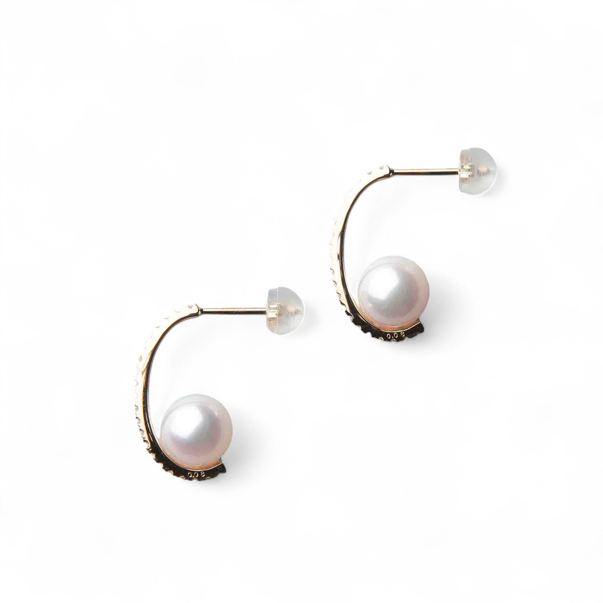 Aurora HANADAMA Akoya Pearl Earrings 7.5-8.0mm K18YG -TOP Quality-