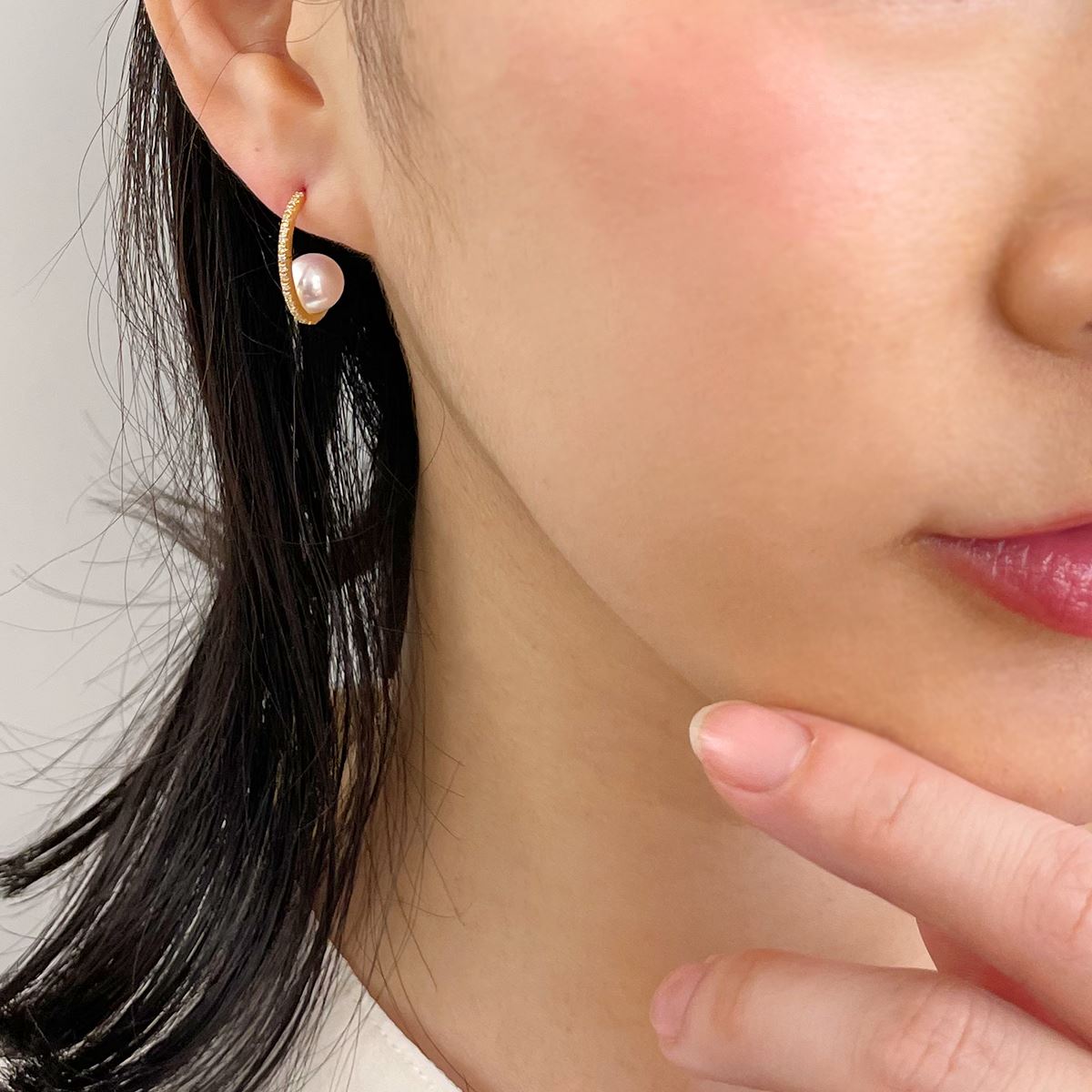 Aurora HANADAMA Akoya Pearl Earrings 7.5-8.0mm K18YG -TOP Quality-