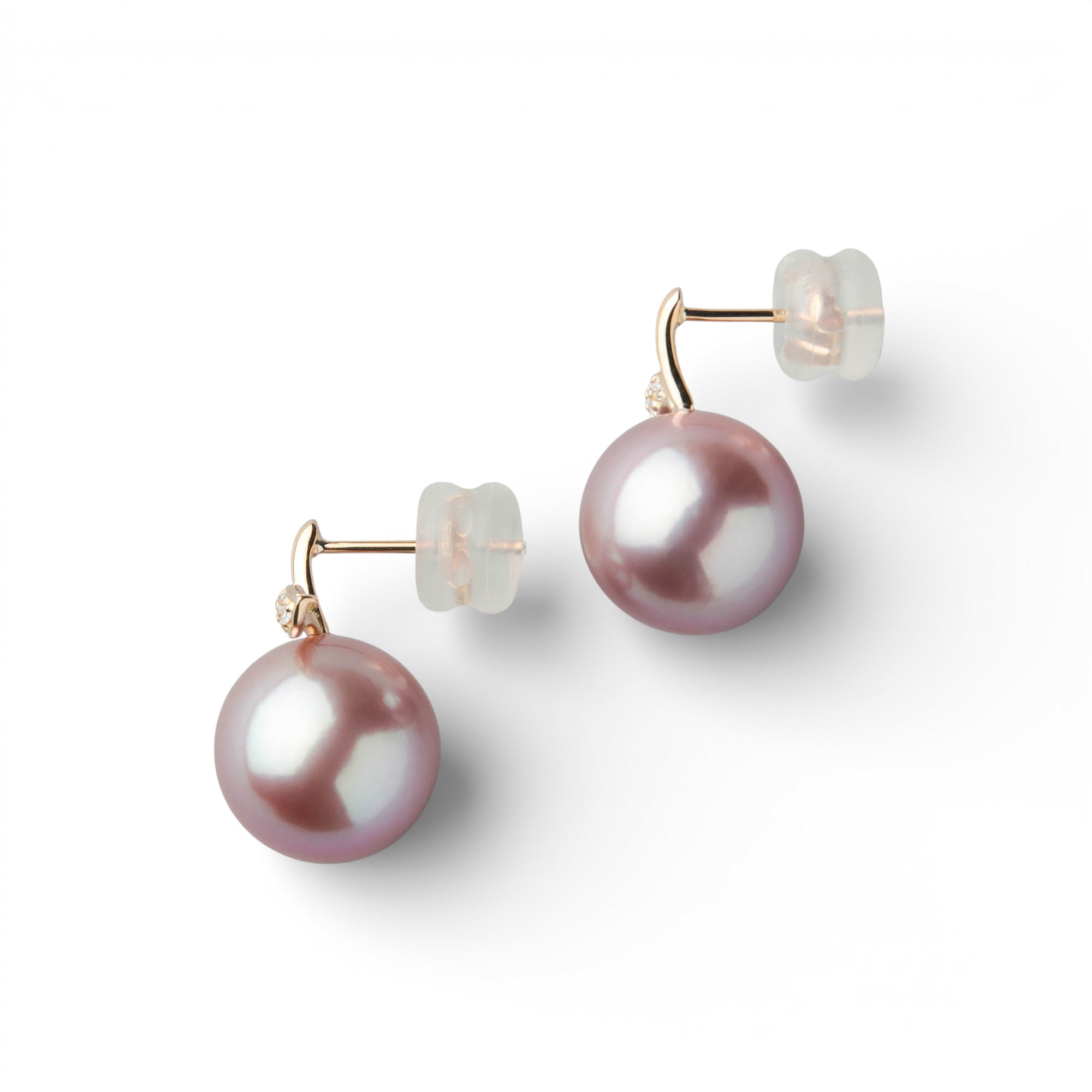 Plumberry Freshwater Pearl Earrings 11mmUP K18YG Apple