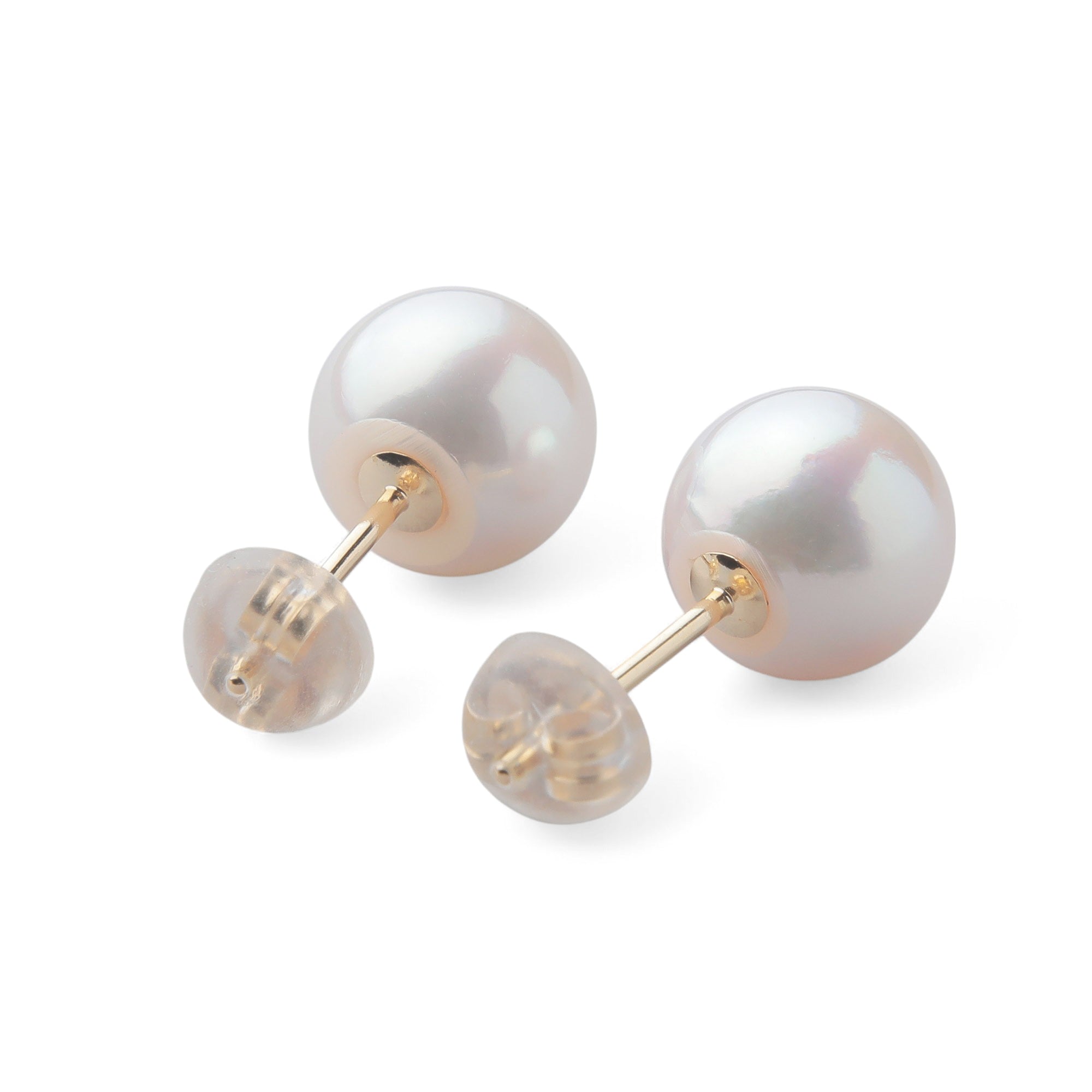 LUXE Akoya Pearl Earrings 8.5-9.0mm K18 with Fringe Charm