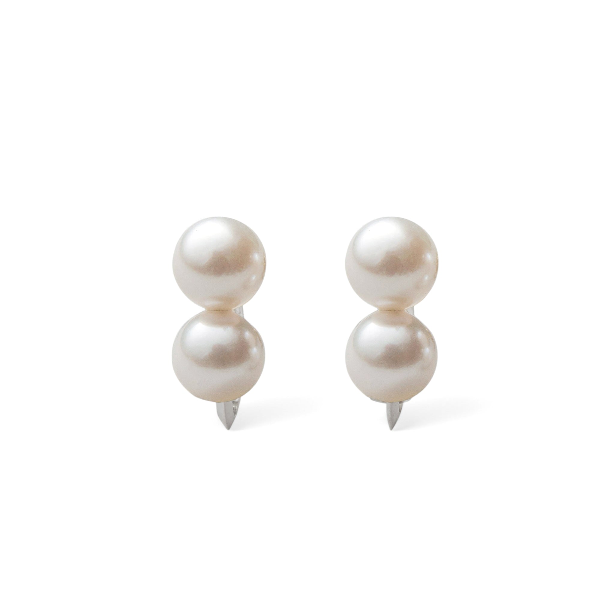 Carina Akoya Pearl Double Clip-on Earrings 5.5-6.0mm SV925
