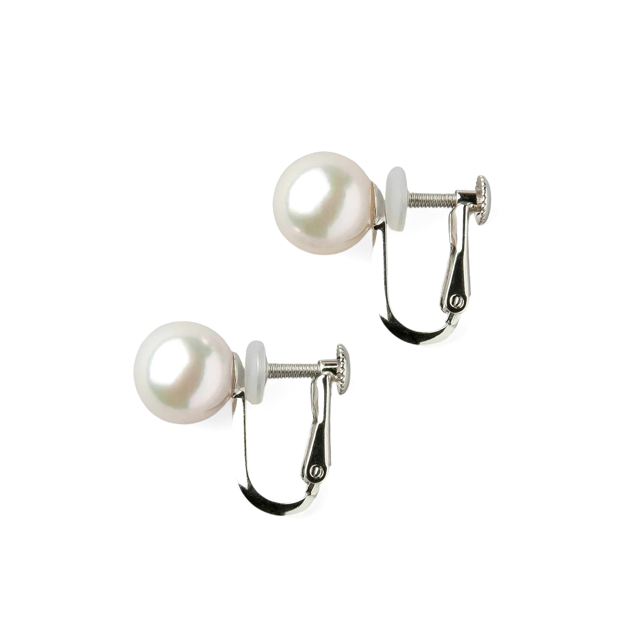 Akoya Pearl Stud Clip-on Earrings 8.0-8.5mm SV925