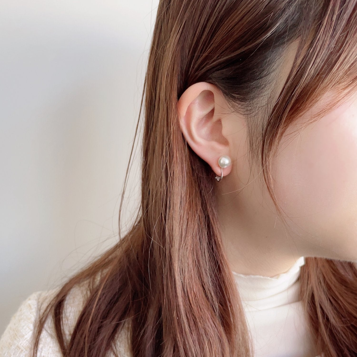 Akoya Pearl Stud Clip-on Earrings 8.0-8.5mm SV925