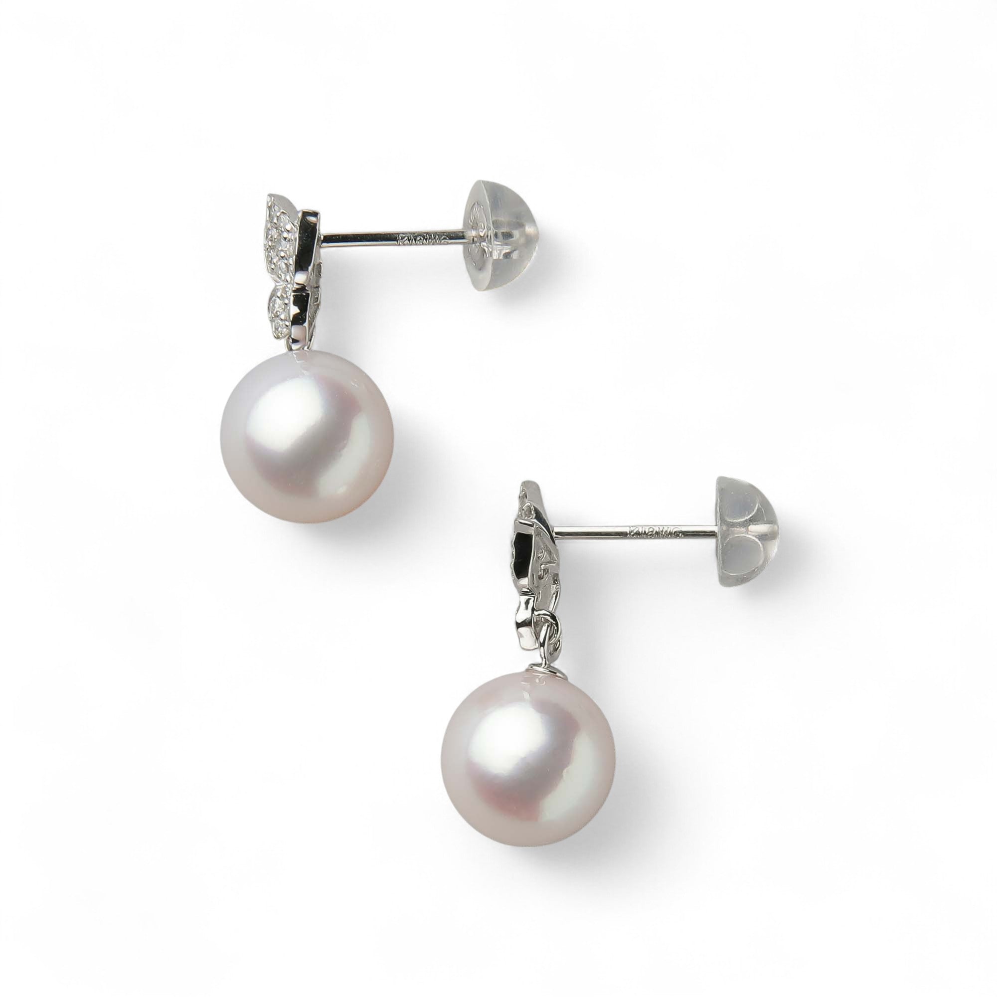 petit amie Akoya Pearl Butterfly Earrings 7.5-8.0mm K18WG