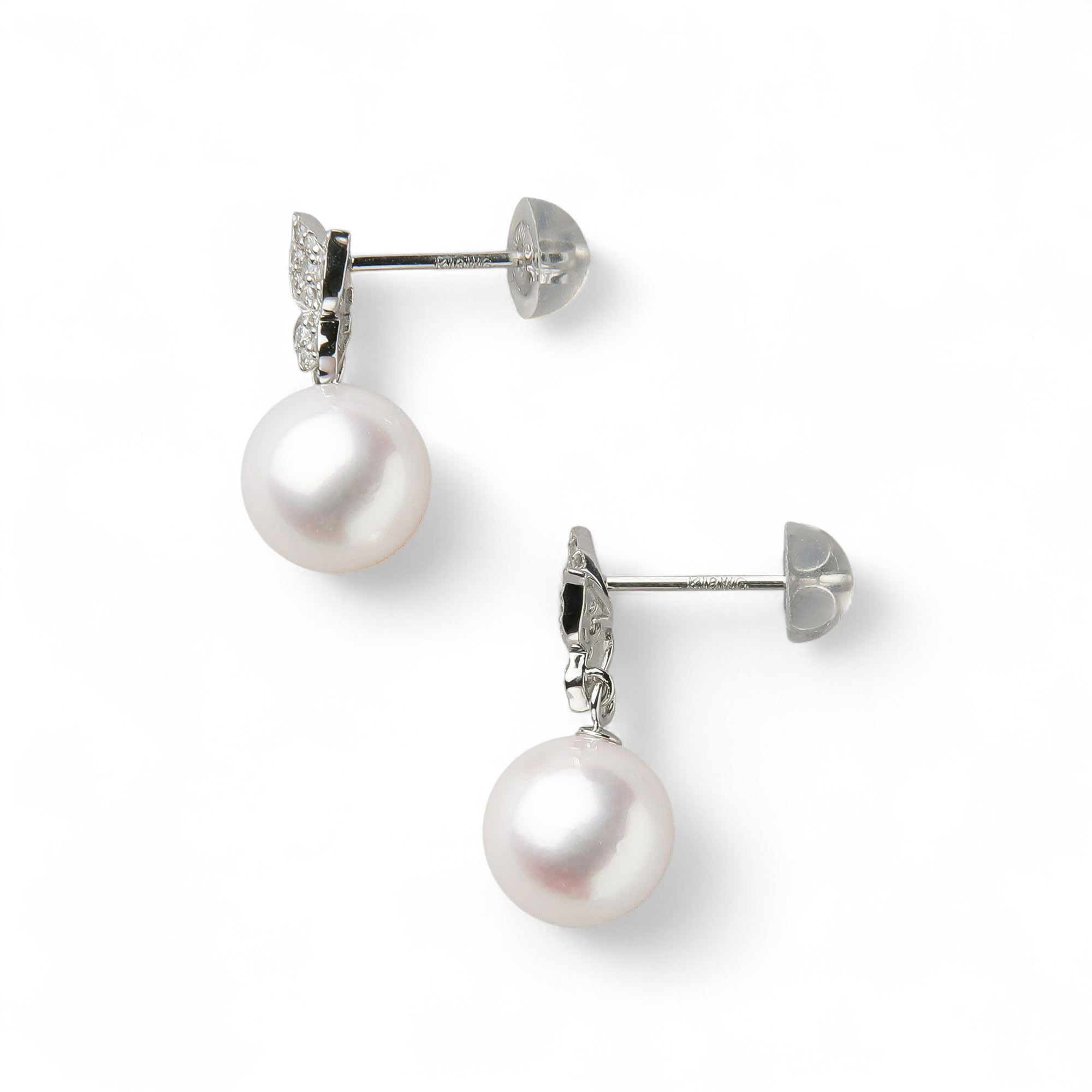 petit amie Akoya Pearl Butterfly Earrings 7.5-8.0mm K18WG