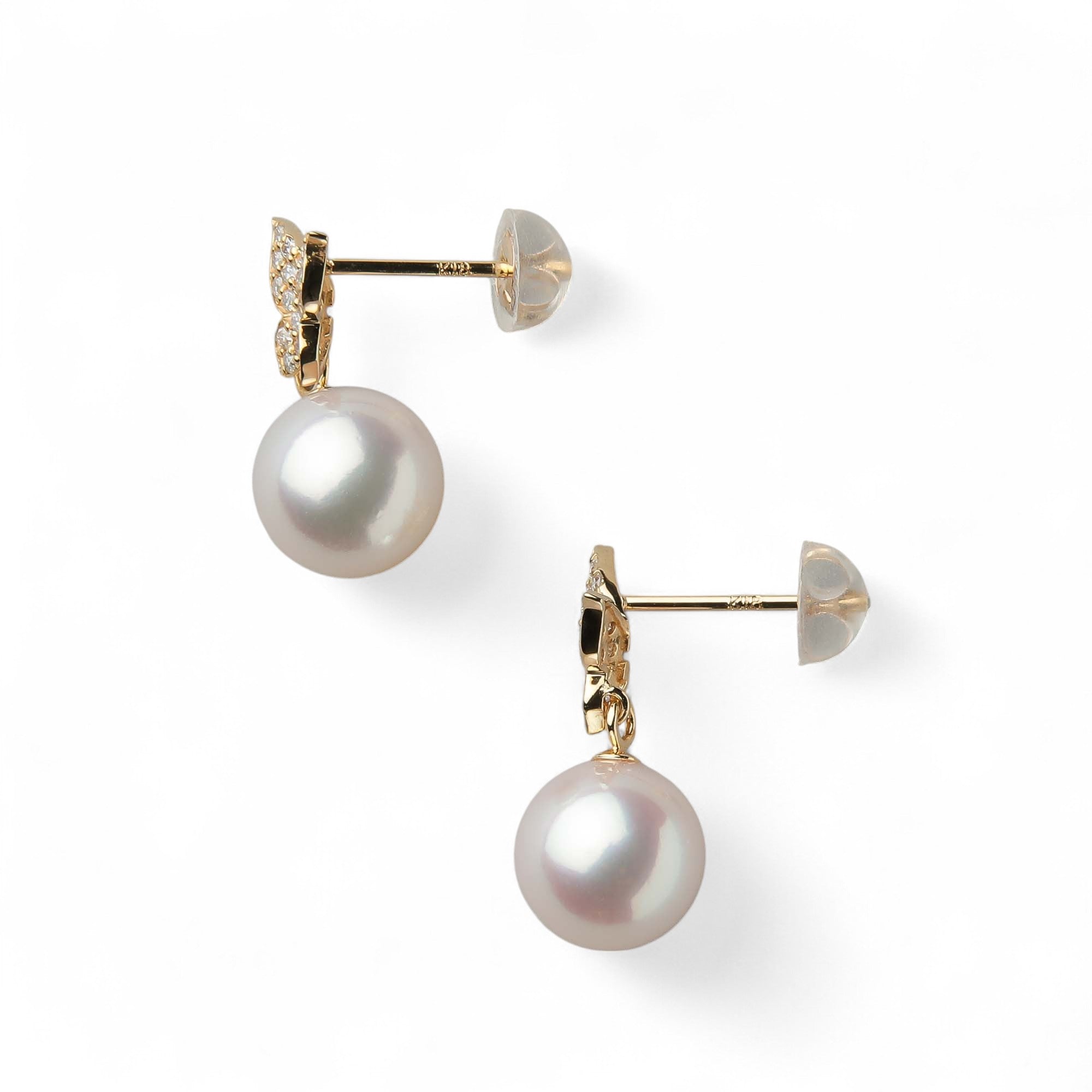 petit amie Akoya Pearl Butterfly Earrings 7.5-8.0mm K18YG