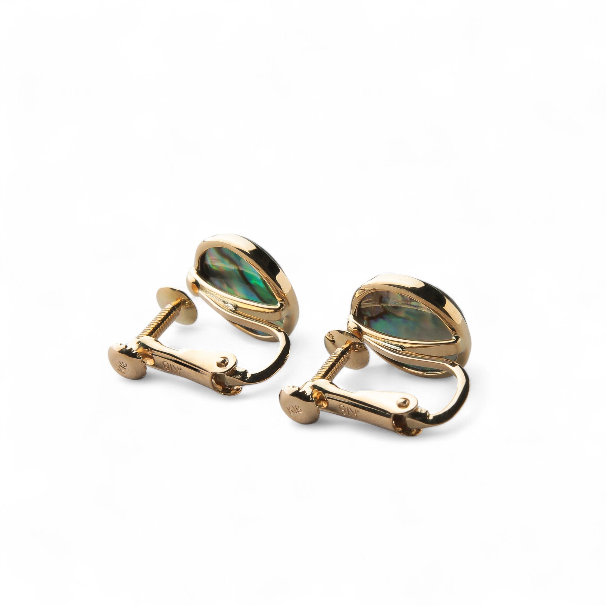 Abalone Pearl Clip-on Earrings 9mmUP K18YG