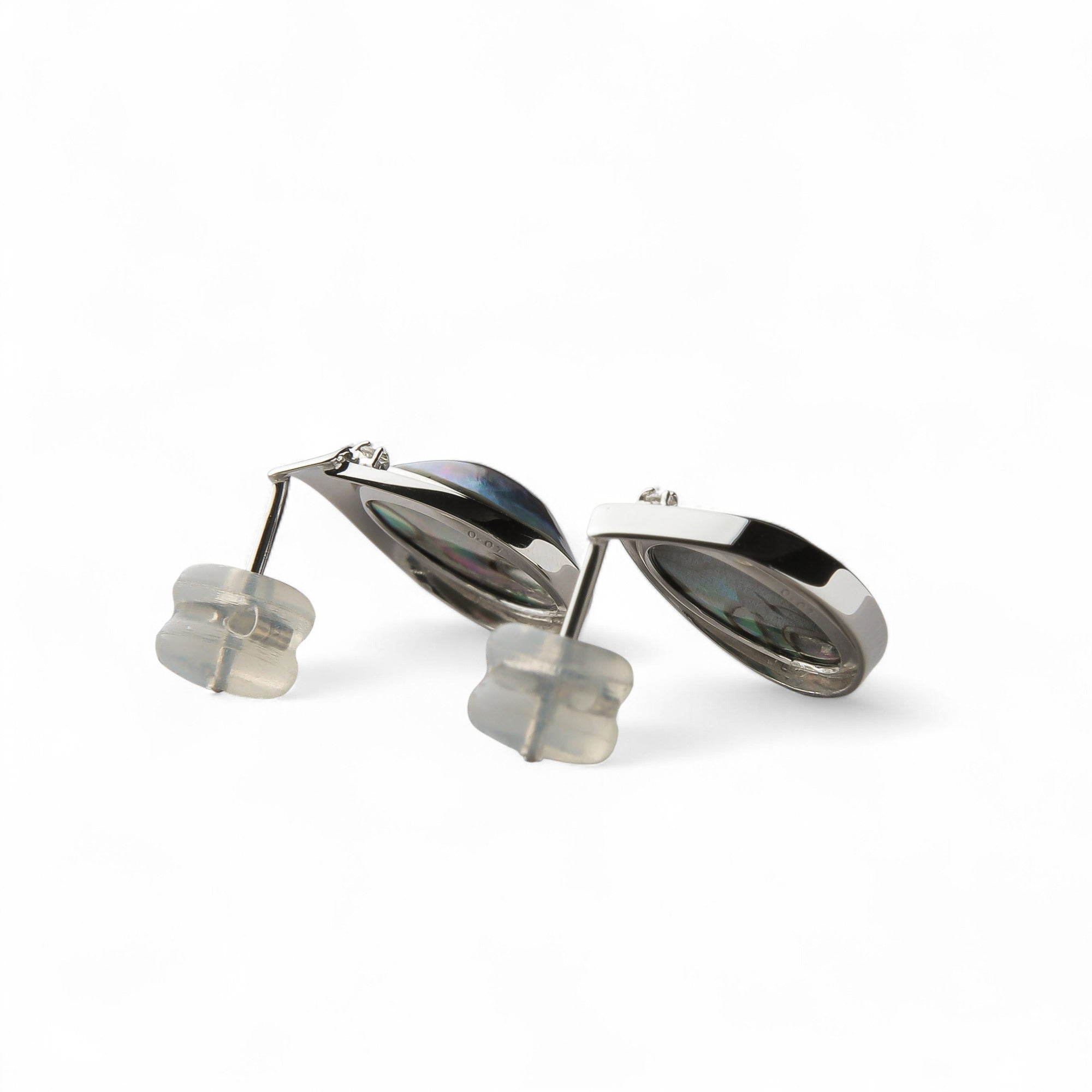 Abalone Pearl Earrings 10mmUP K18YG RhP