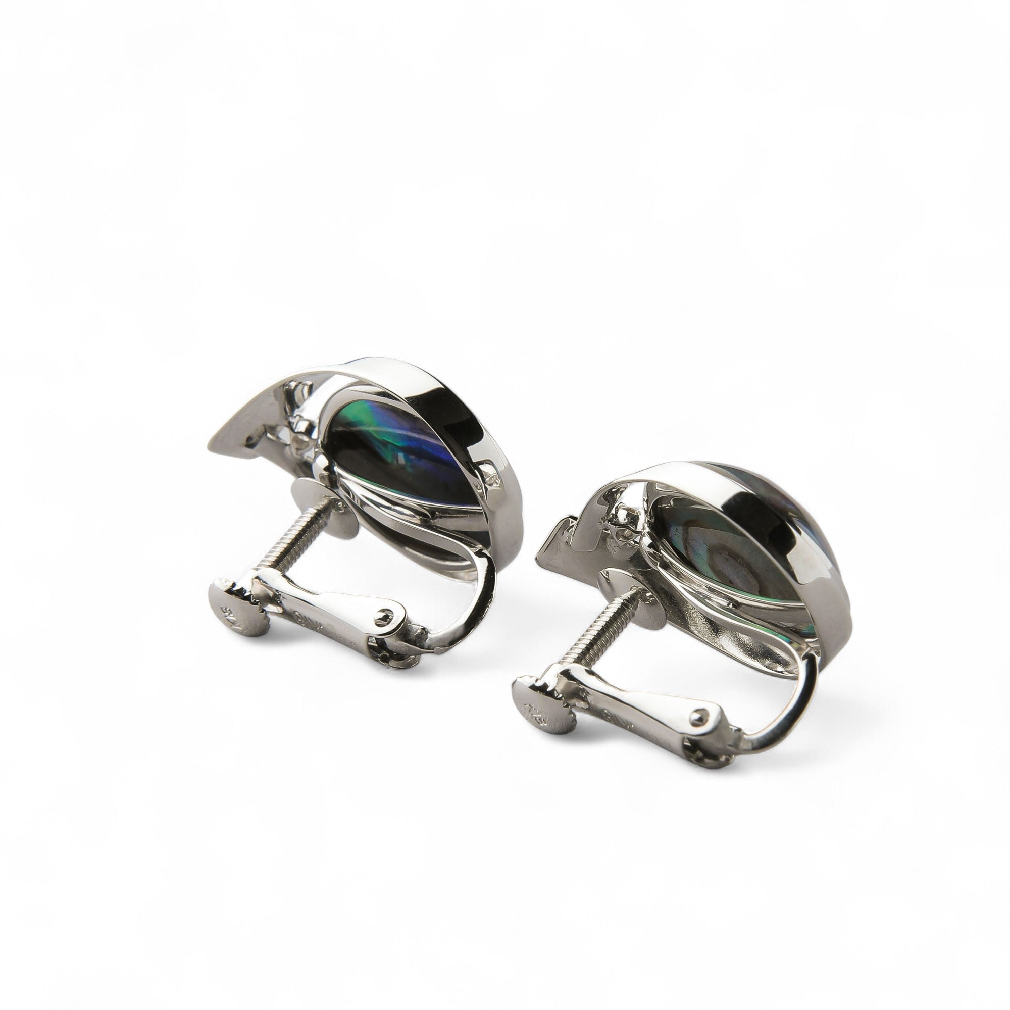 Abalone Pearl Clip-on Earrings 10mmUP K18YG RhP