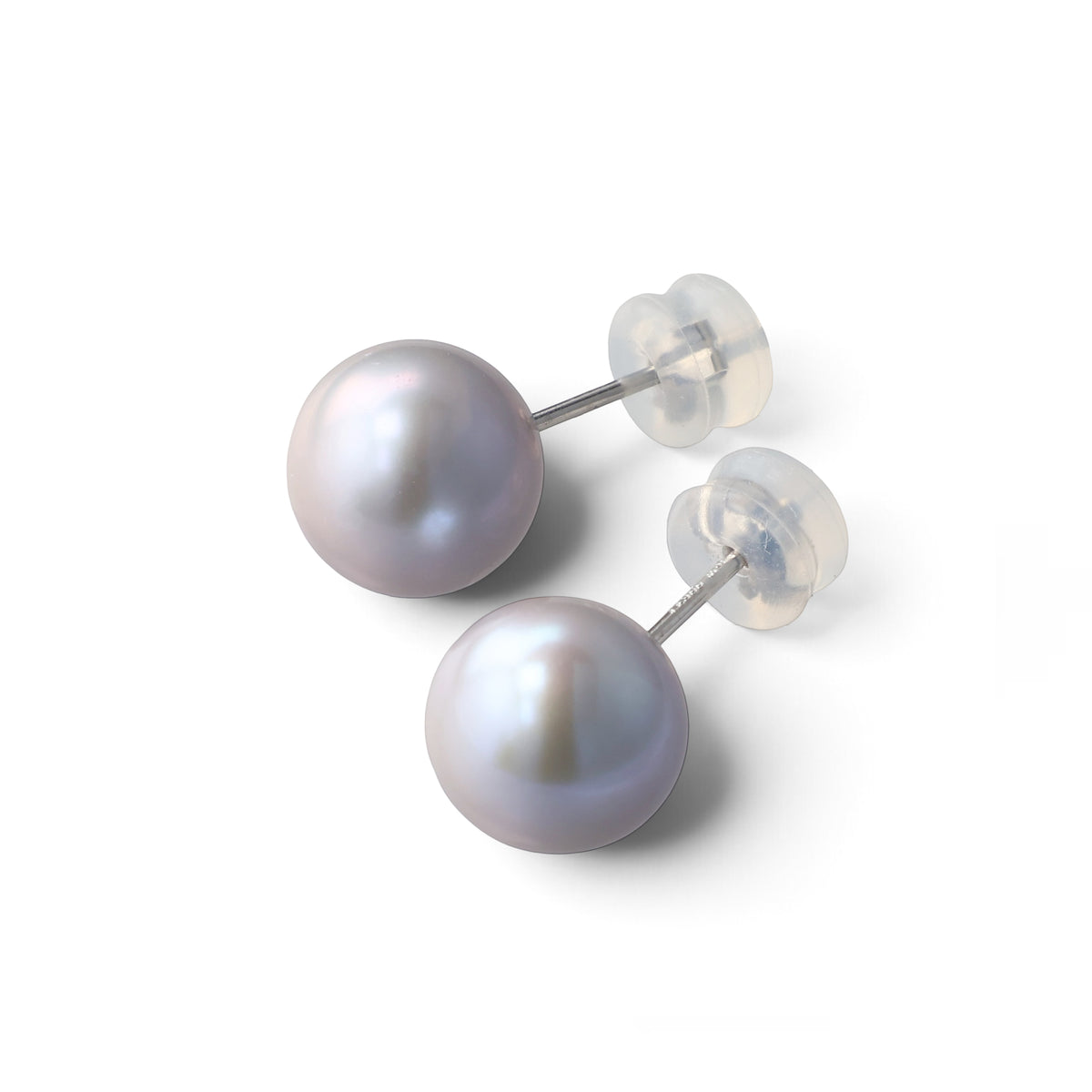 Bubble Freshwater Pearl Earrings 10mmUP Gray PT900