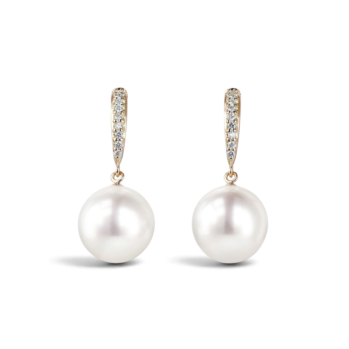 South Sea White Pearl Earrings 10mmUP K18YG