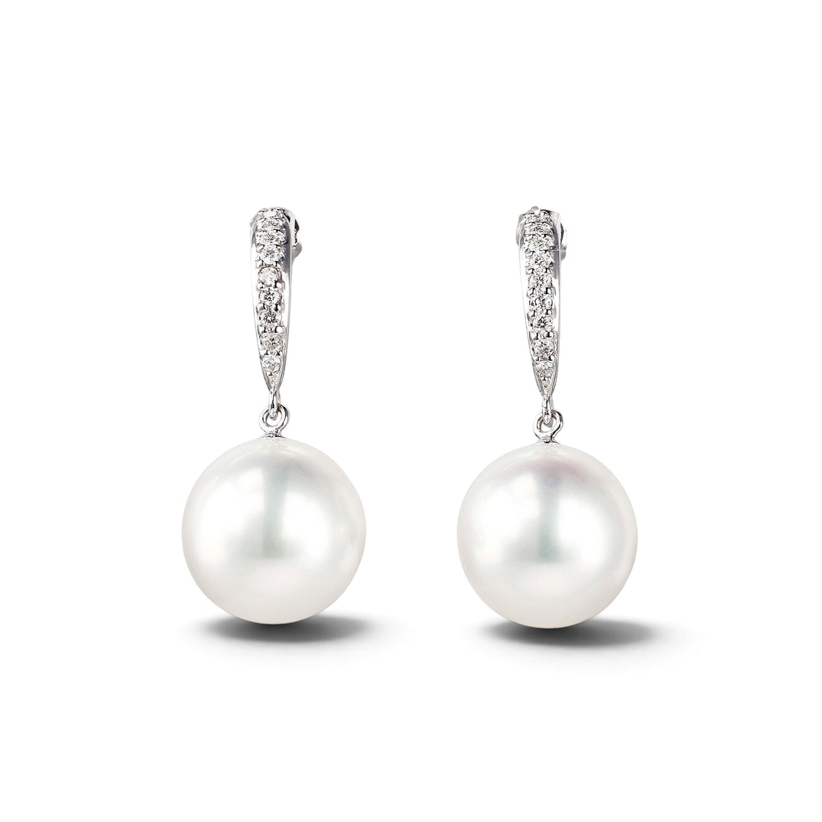 South Sea White Pearl Earrings 10mmUP PT900