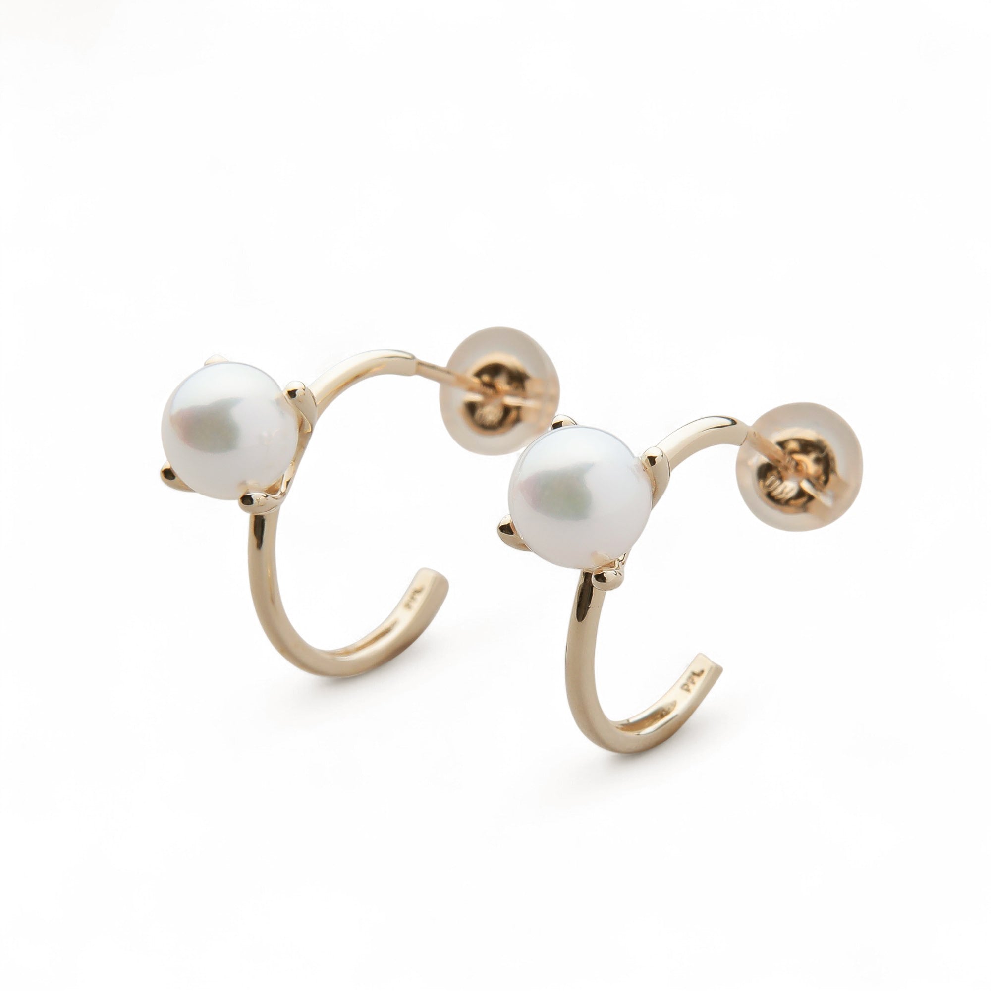 Carina Akoya Pearl Hoop Earrings 5.5-6.0mm K10 Yellow Gold