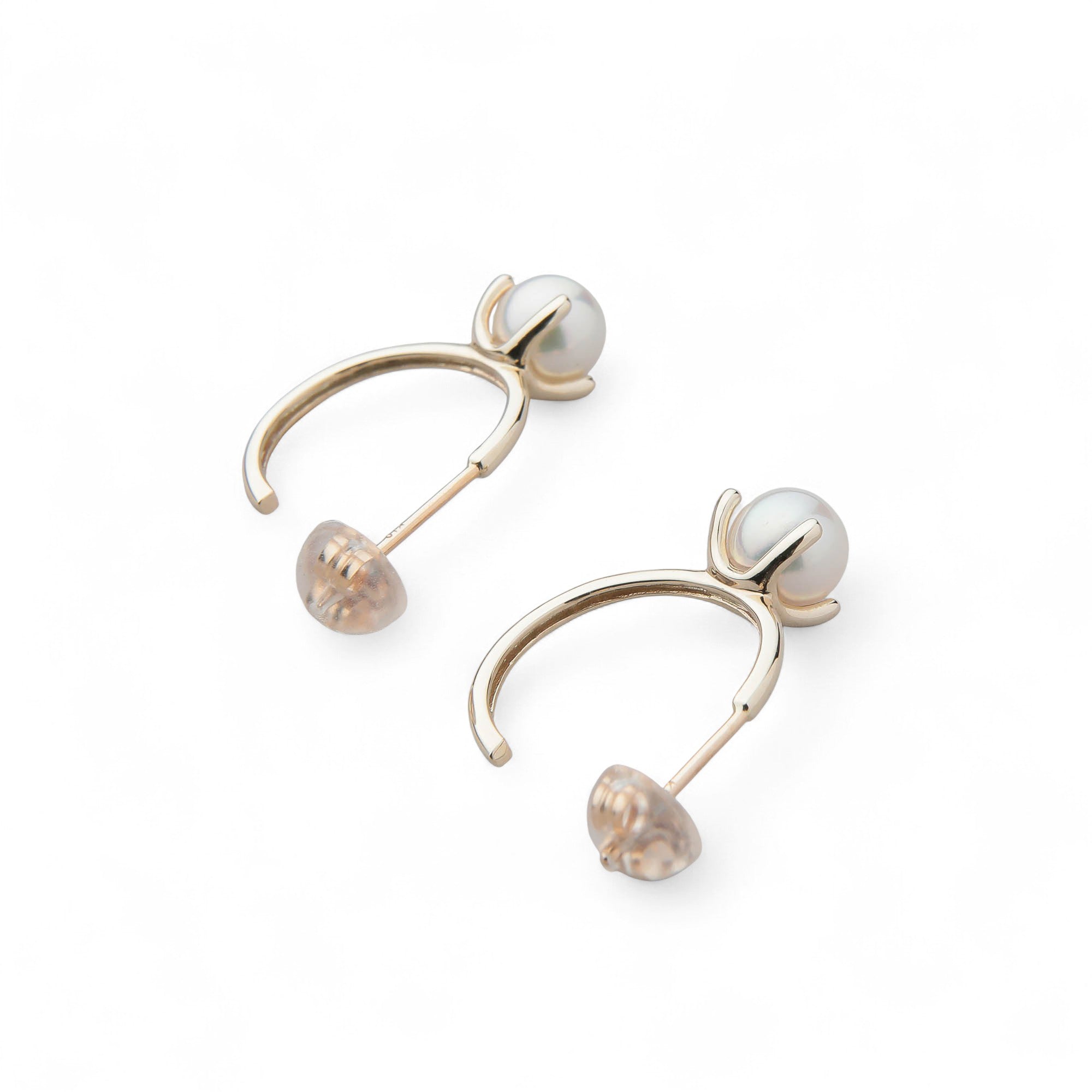 Carina Akoya Pearl Hoop Earrings 5.5-6.0mm K10 Yellow Gold