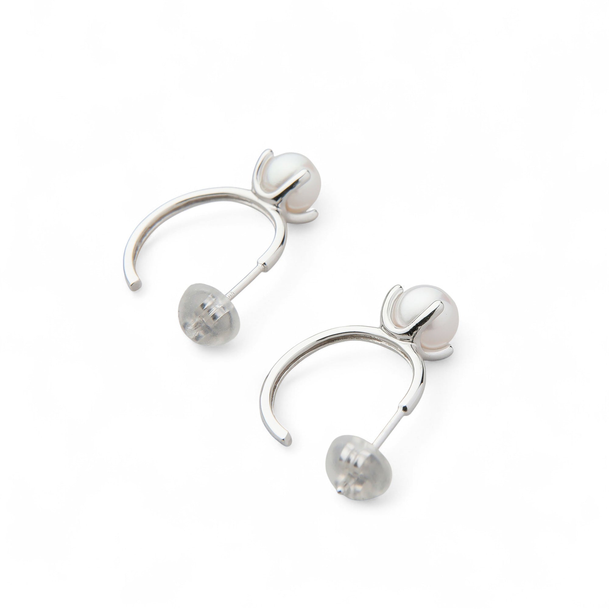 Carina Akoya Pearl Hoop Earrings 5.5-6.0mm K10 White Gold