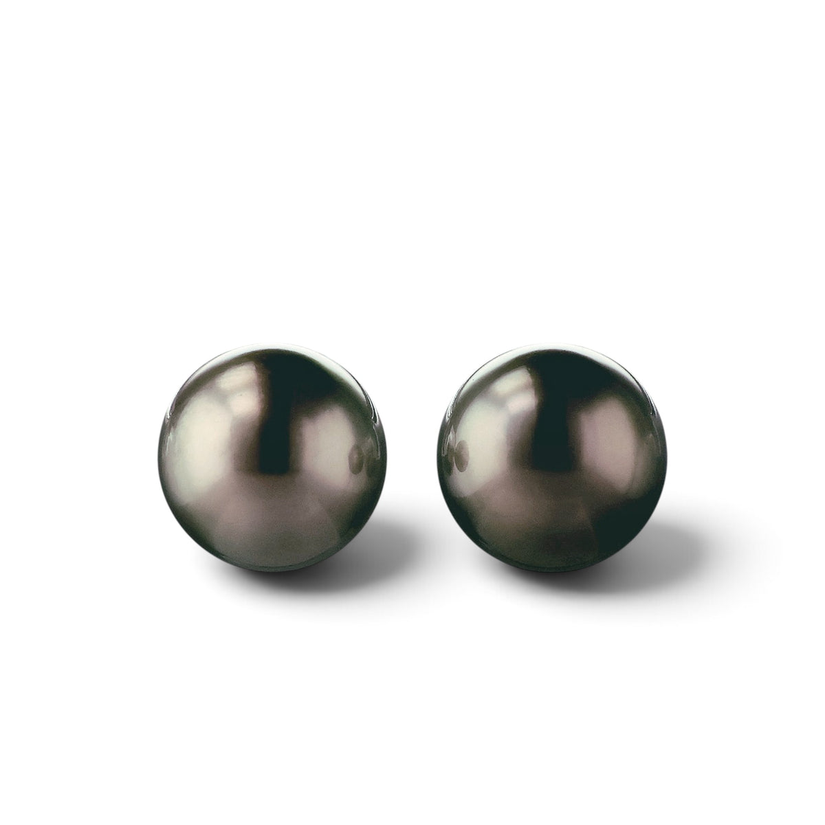 LUXE Tahitian Black Pearl Earrings 10mmUP PT900 -Aurora Lagoon-