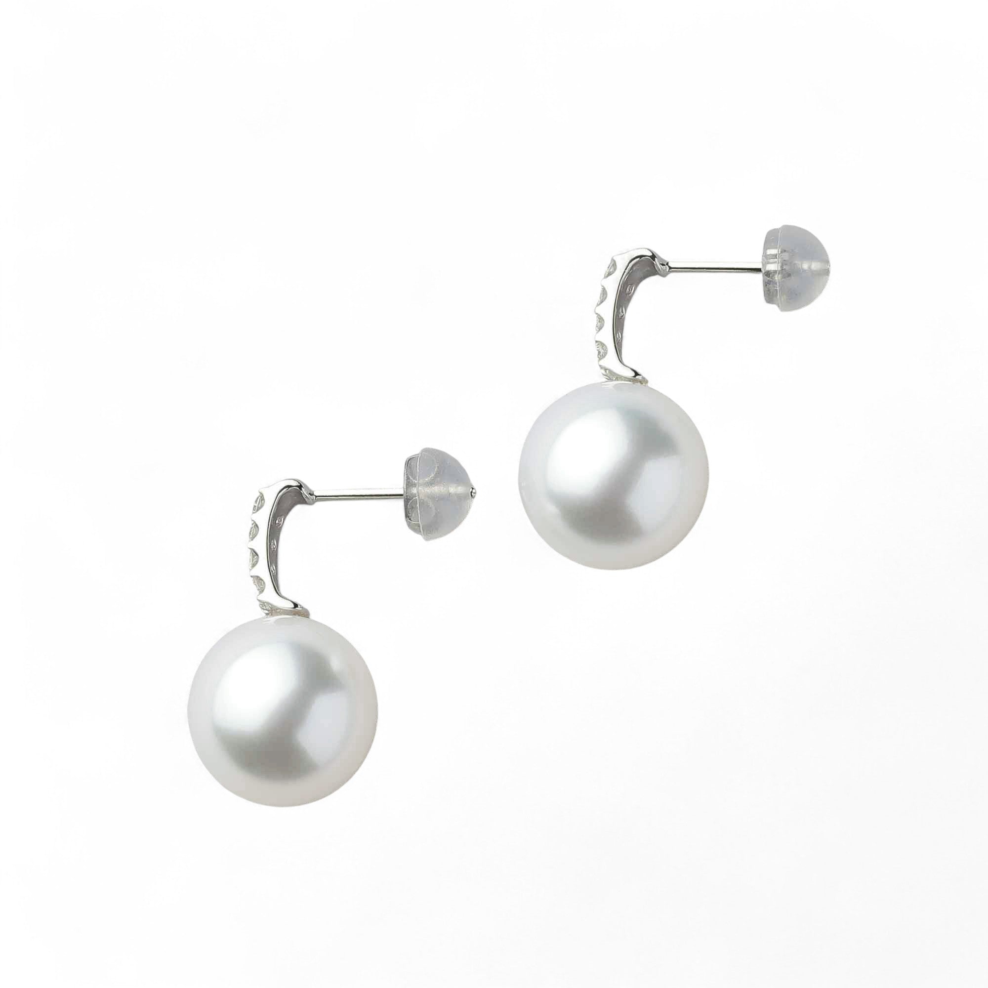 South Sea White Pearl Earrings 11mm PT900