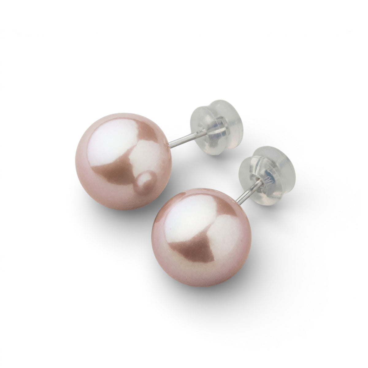 Mauvette Freshwater Cultured Pearl Stud Earrings 11mmUP PT900