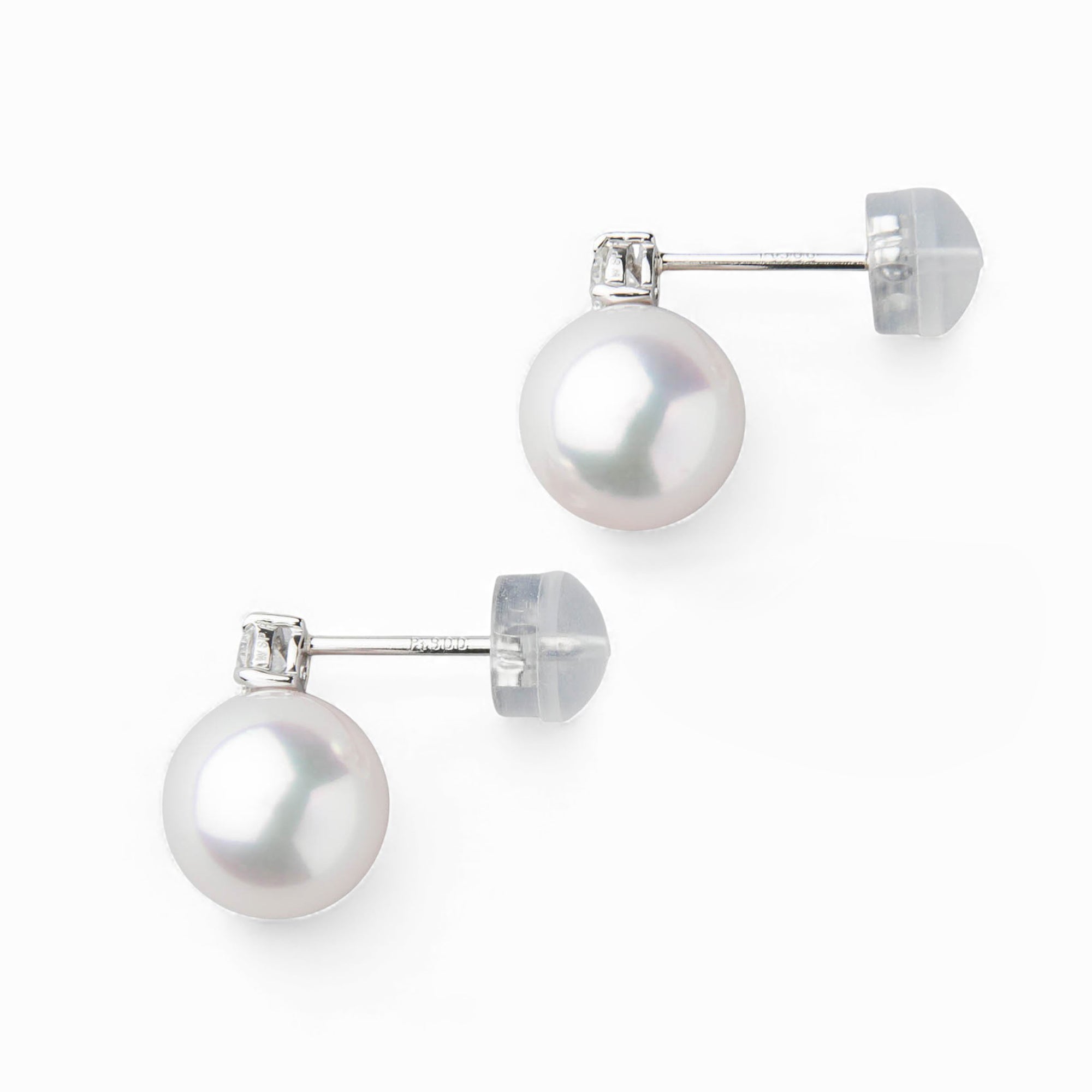 HANADAMA Akoya珍珠耳環 8.5–9.0mm PT900 – 頂級品質 –