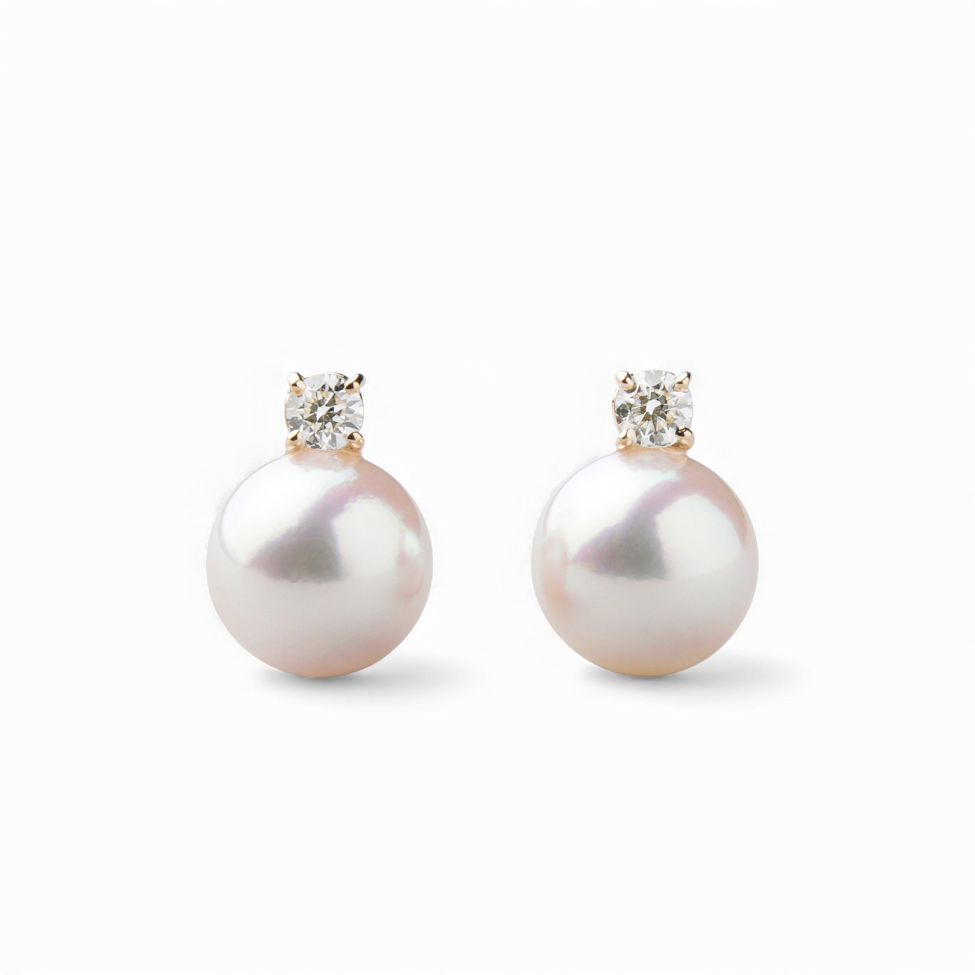 HANADAMA Akoya Pearl Earrings 8.5–9.0mm K18YG – Top Quality –